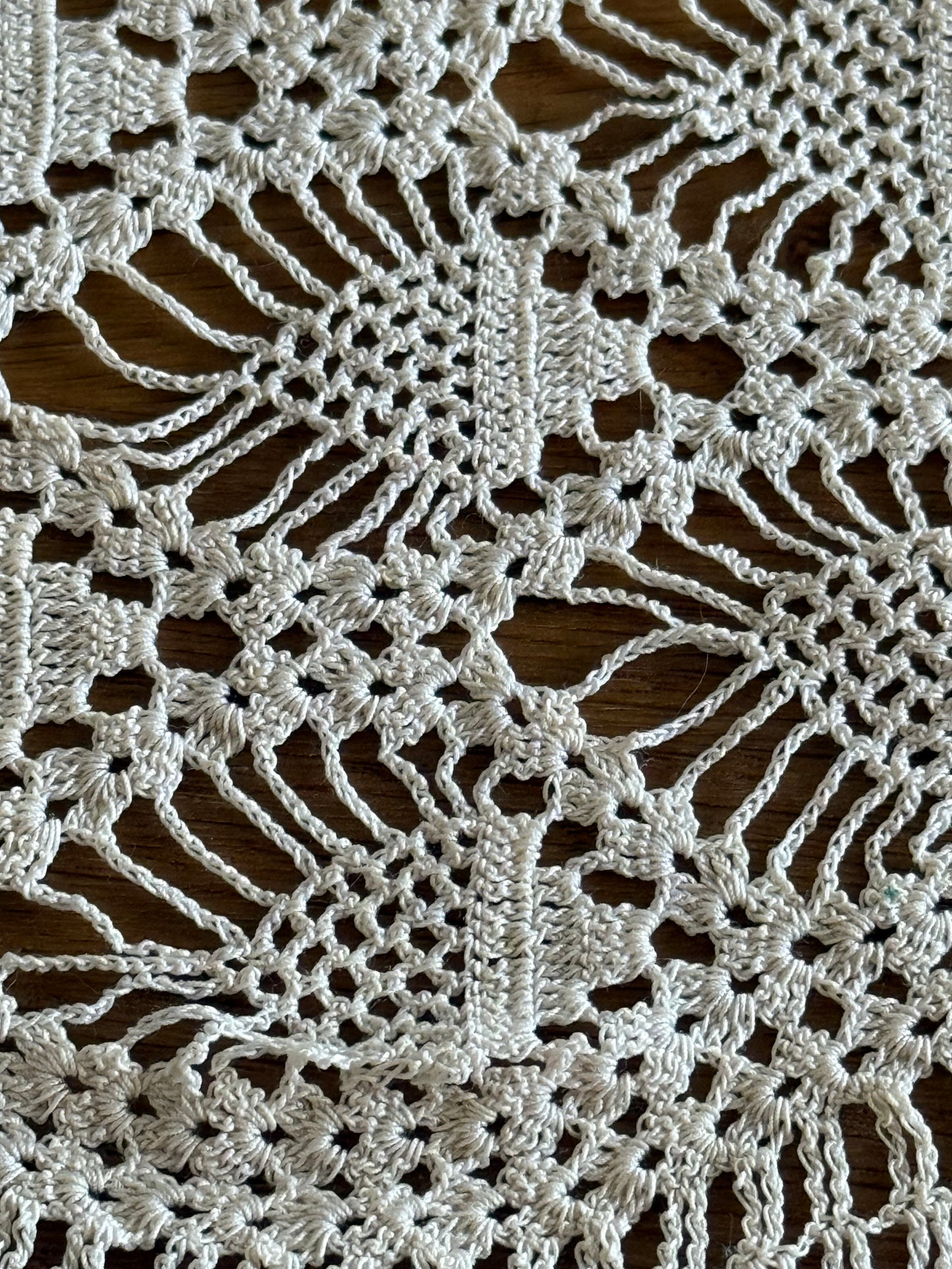 Vintage crochet lace table linen.