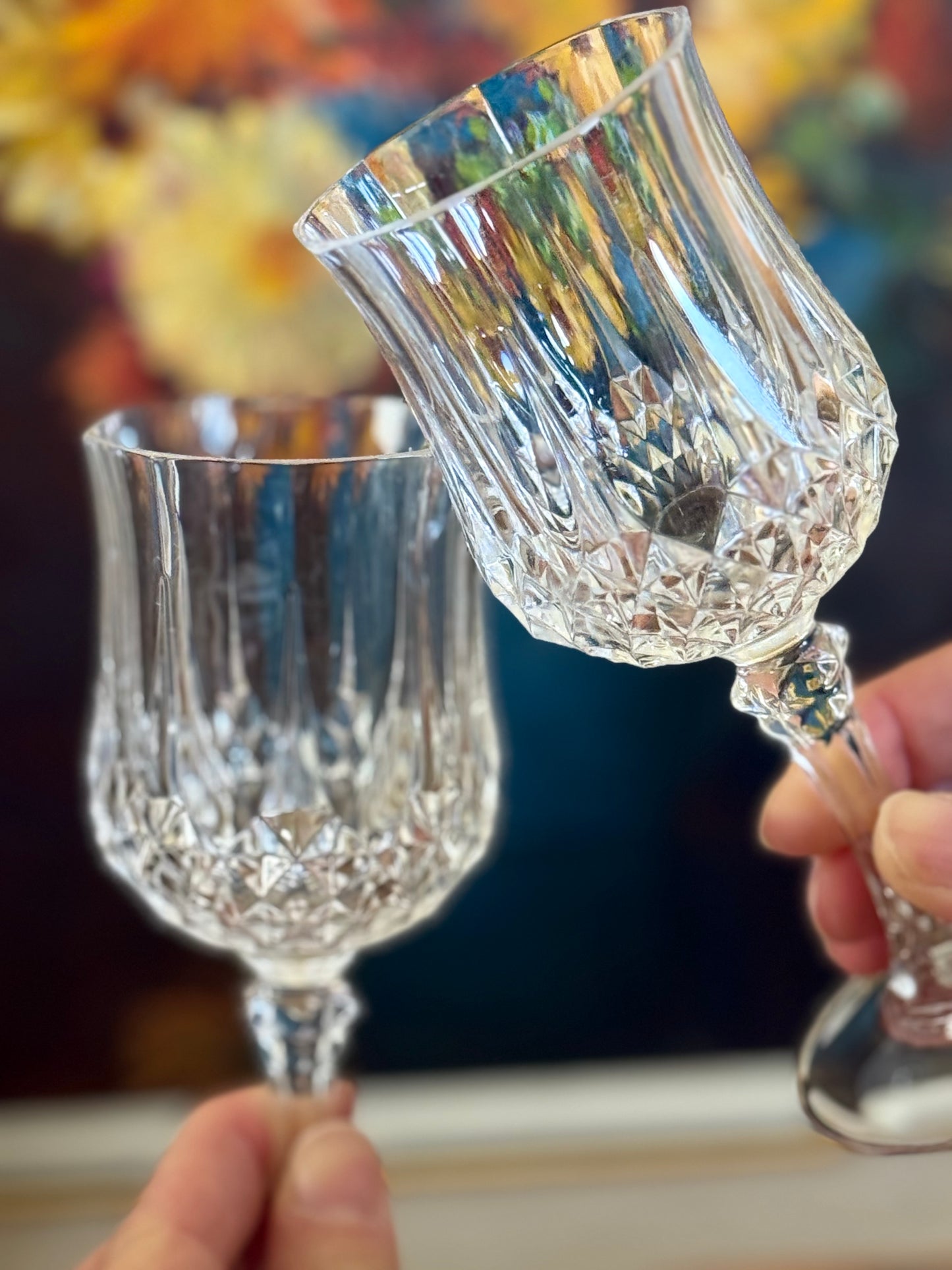 Vintage, French wine glasses.