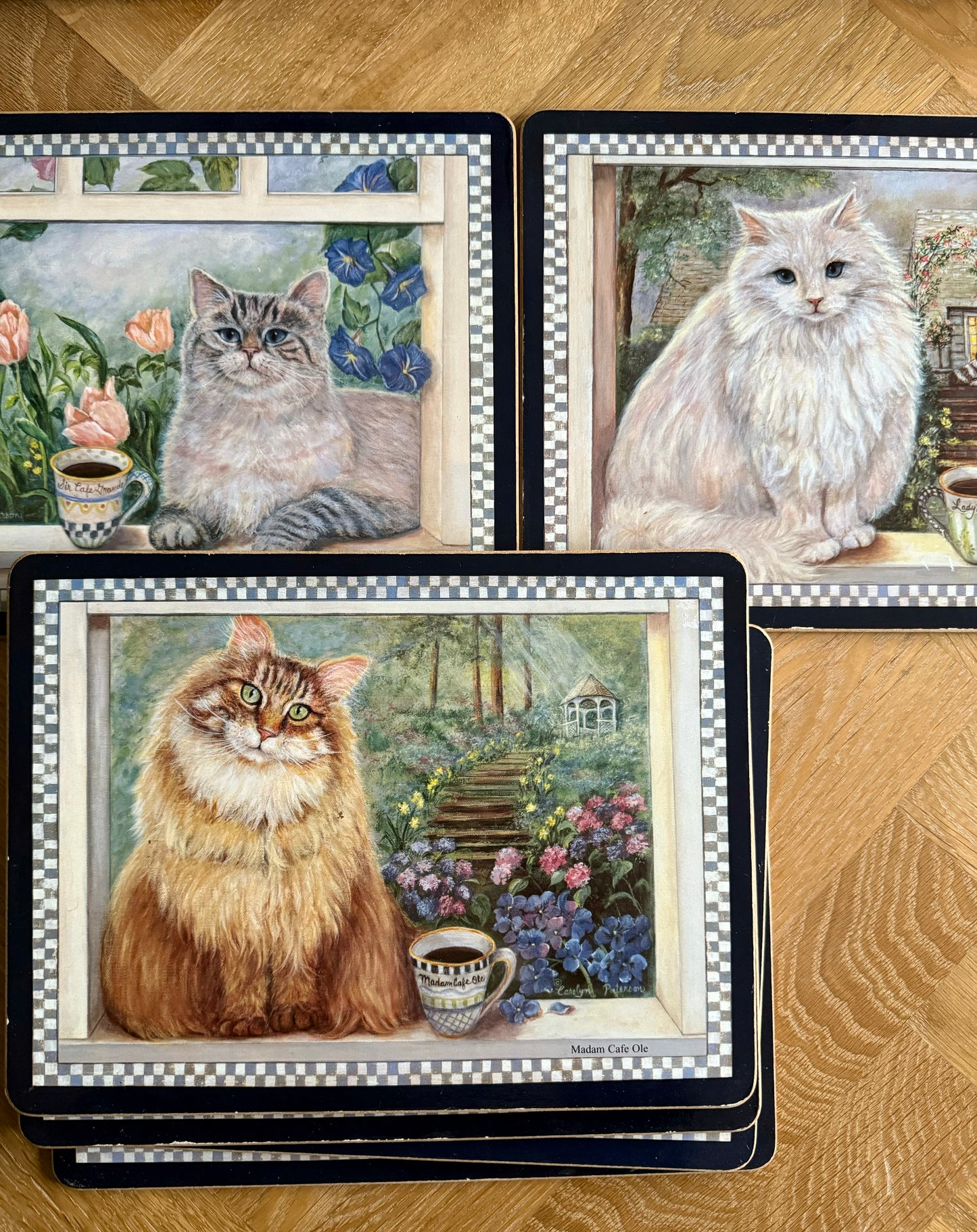 Adorable 6 cat placemats.