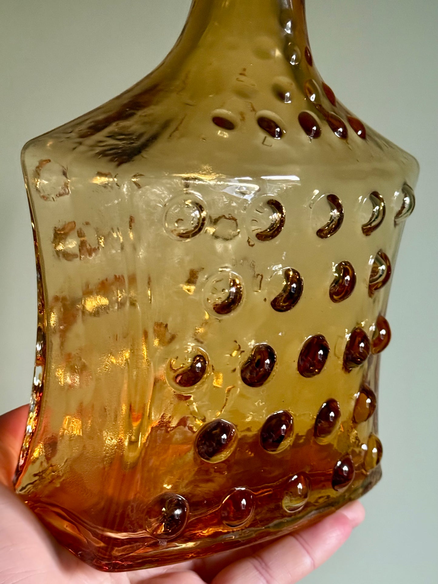 Vintage, amber glass bottle.