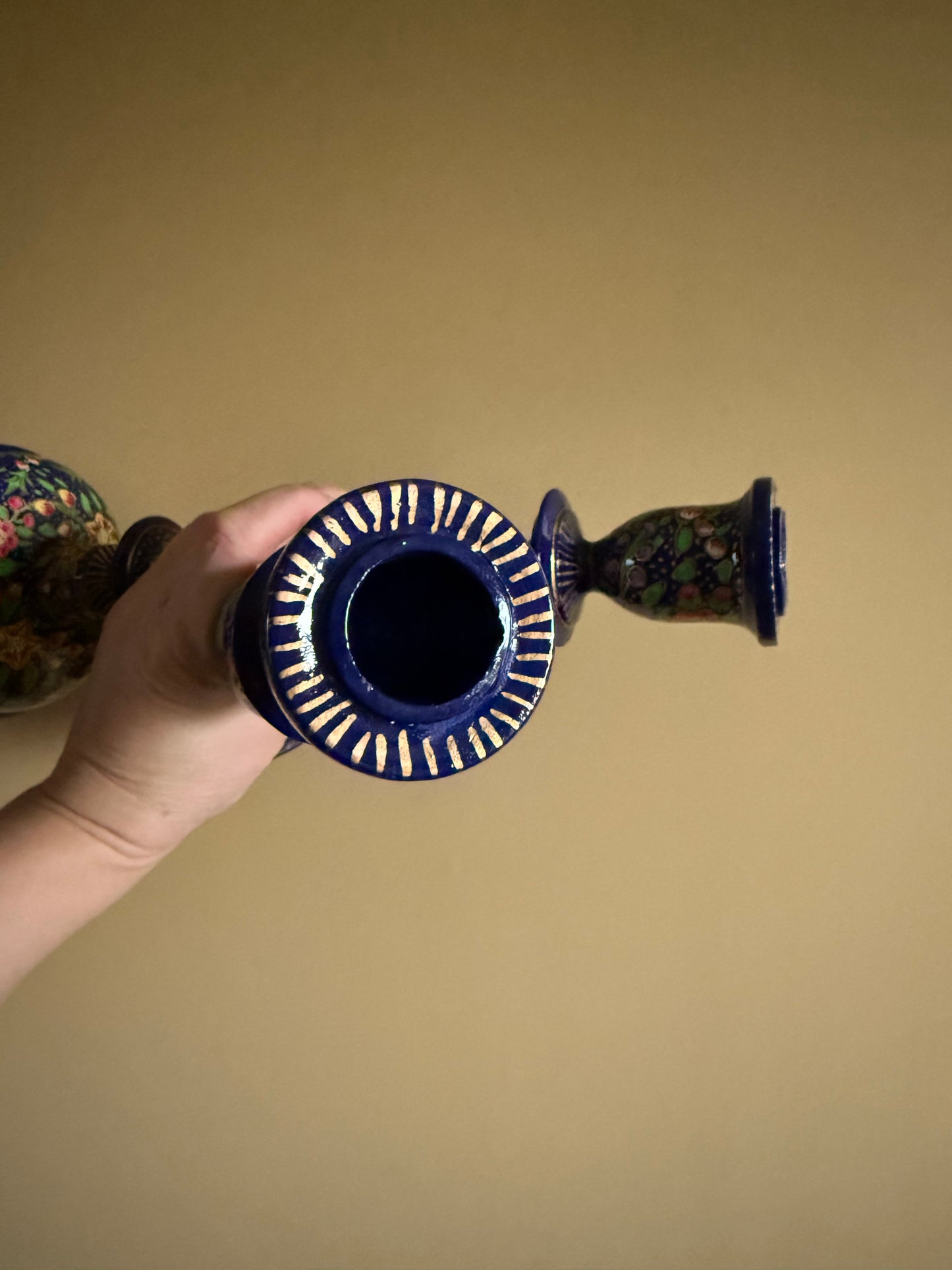 Stunning, Turkish handmade wooden candlestick holders.