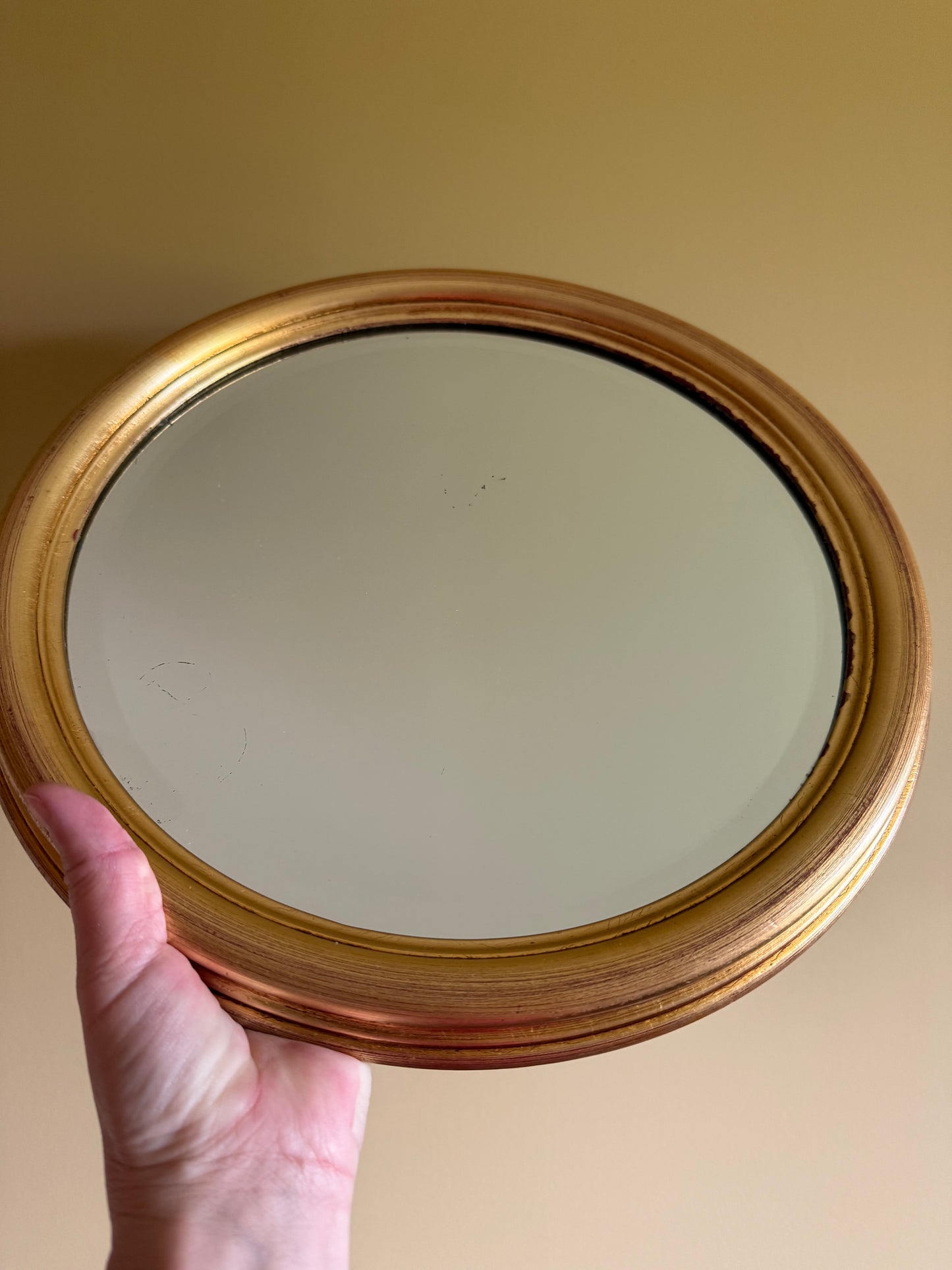 Vintage, wooden frame mirror.