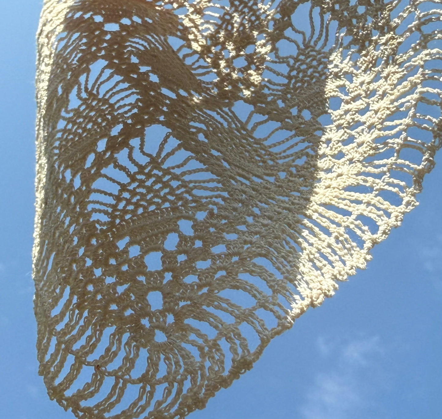 Vintage crochet lace table linen.