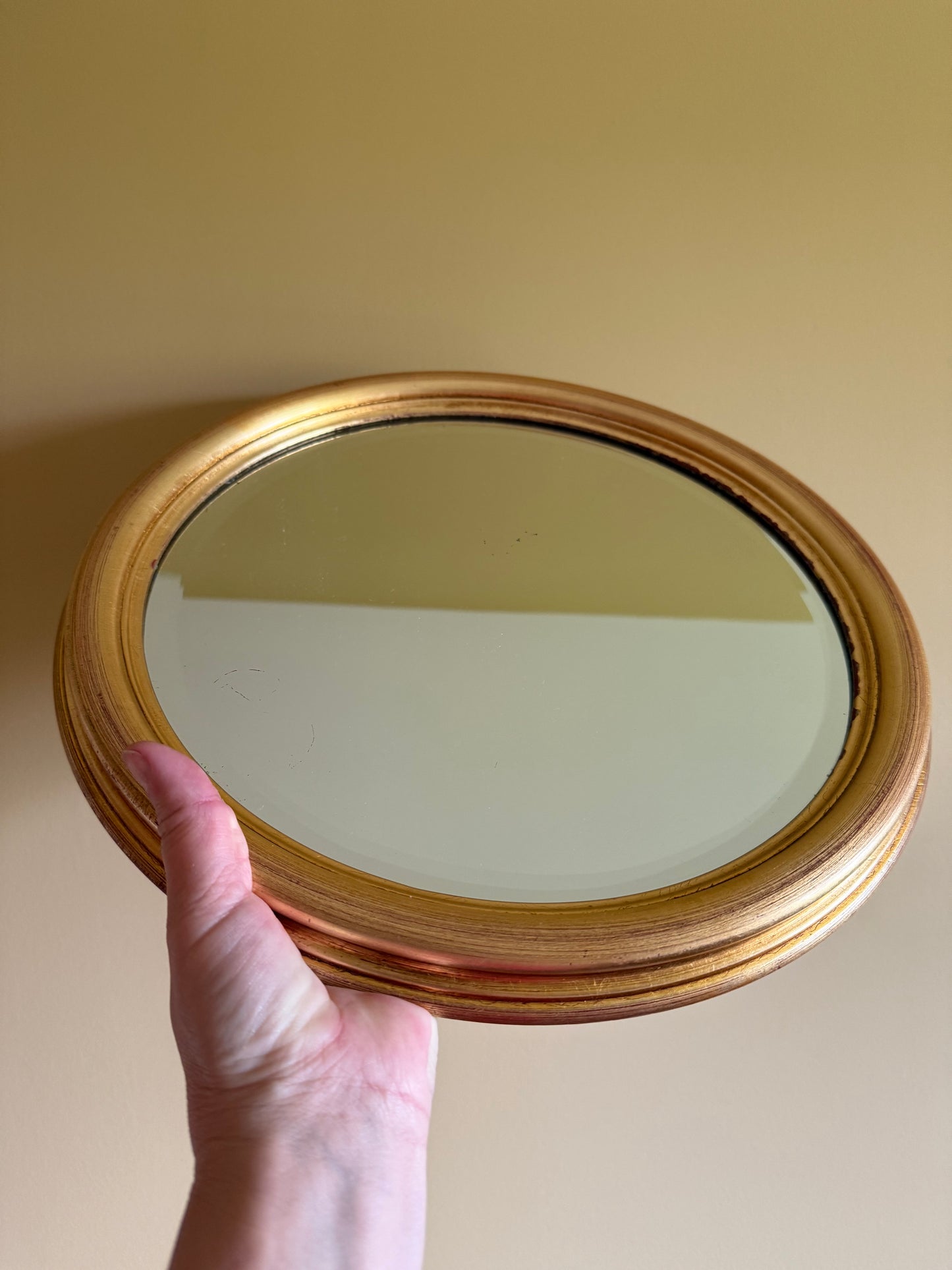 Vintage, wooden frame mirror.