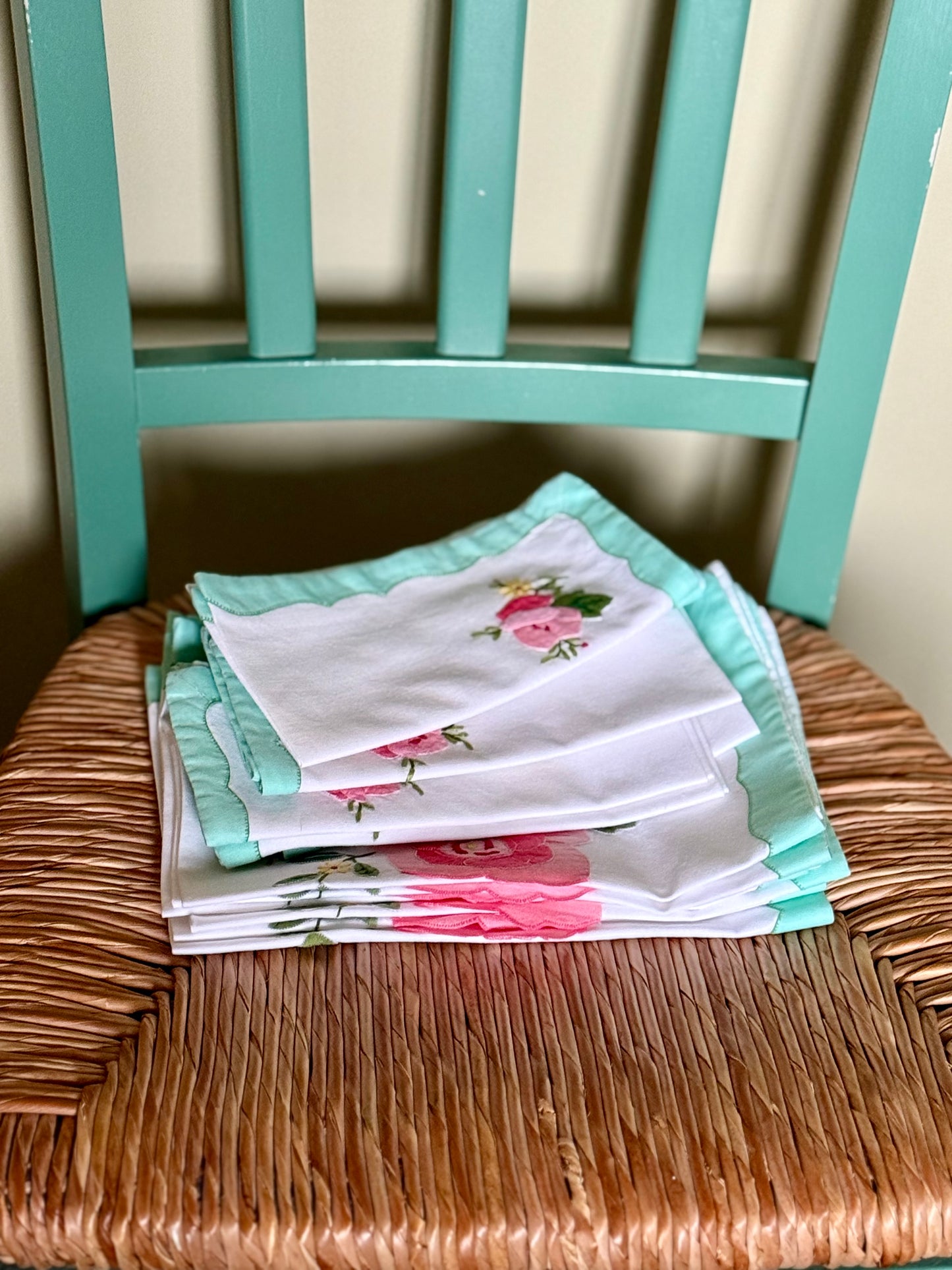 Vintage, hand embroidered set.