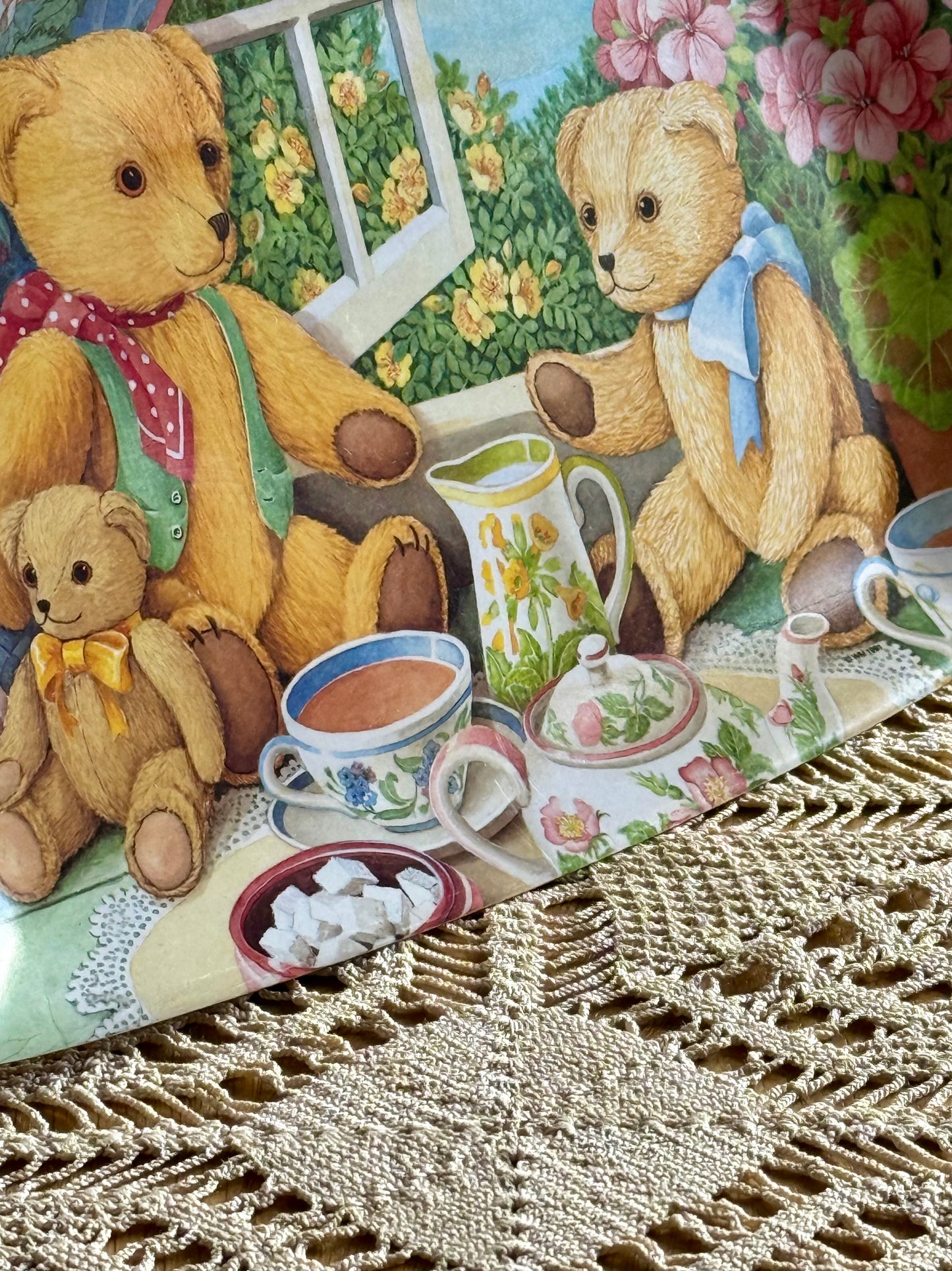 Vintage small teddy tray.