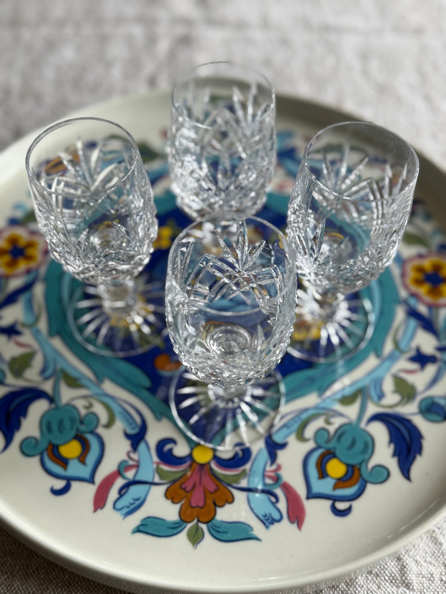 Vintage set of 4 crystal glasses.