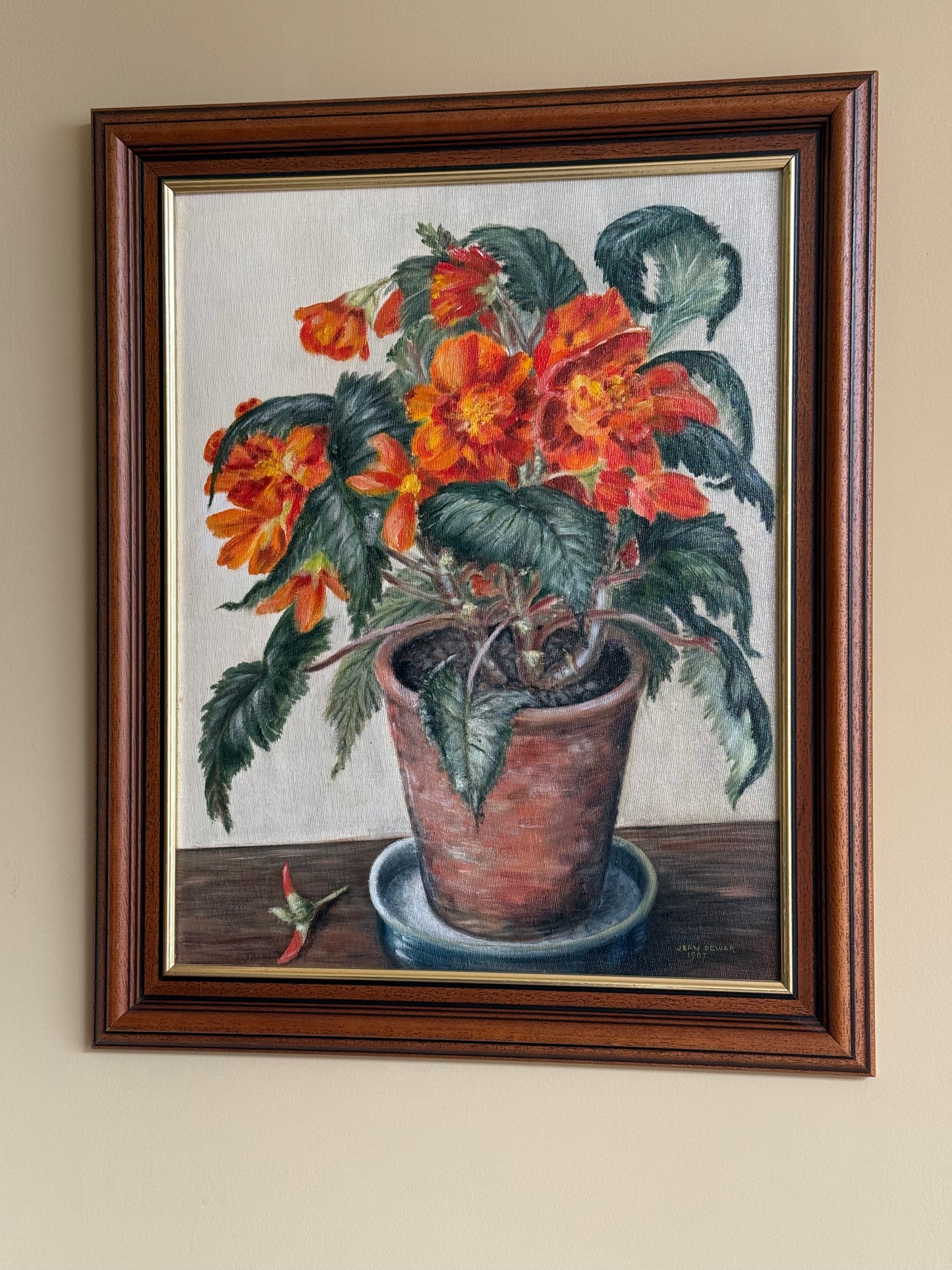 Vintage, acrylic on canvas painting.