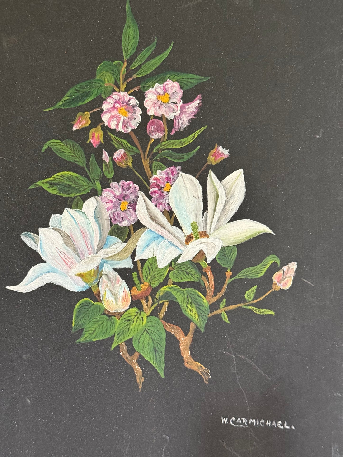 Vintage, paintings on board - set of 2.