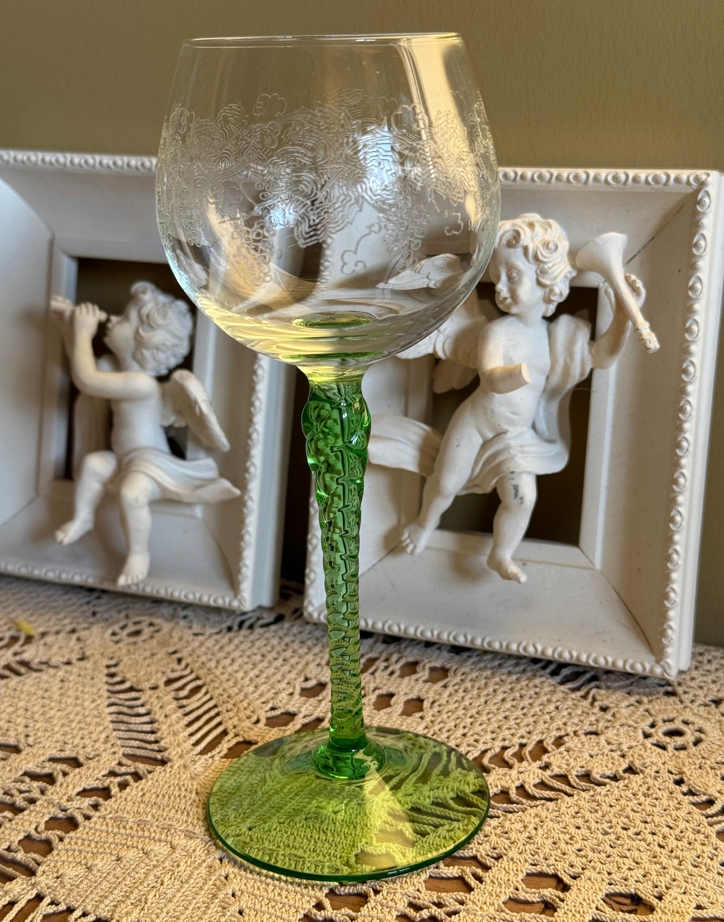 Stunning vintage wine glasses.