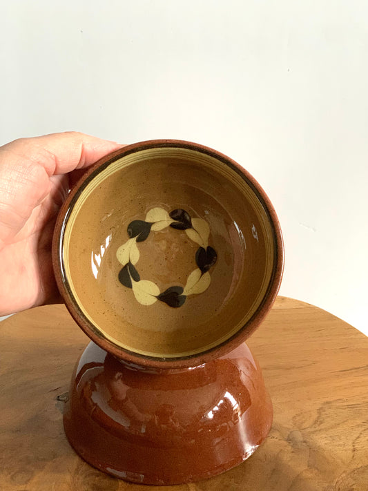 Vintage, set of two, handmade terracotta bowls.