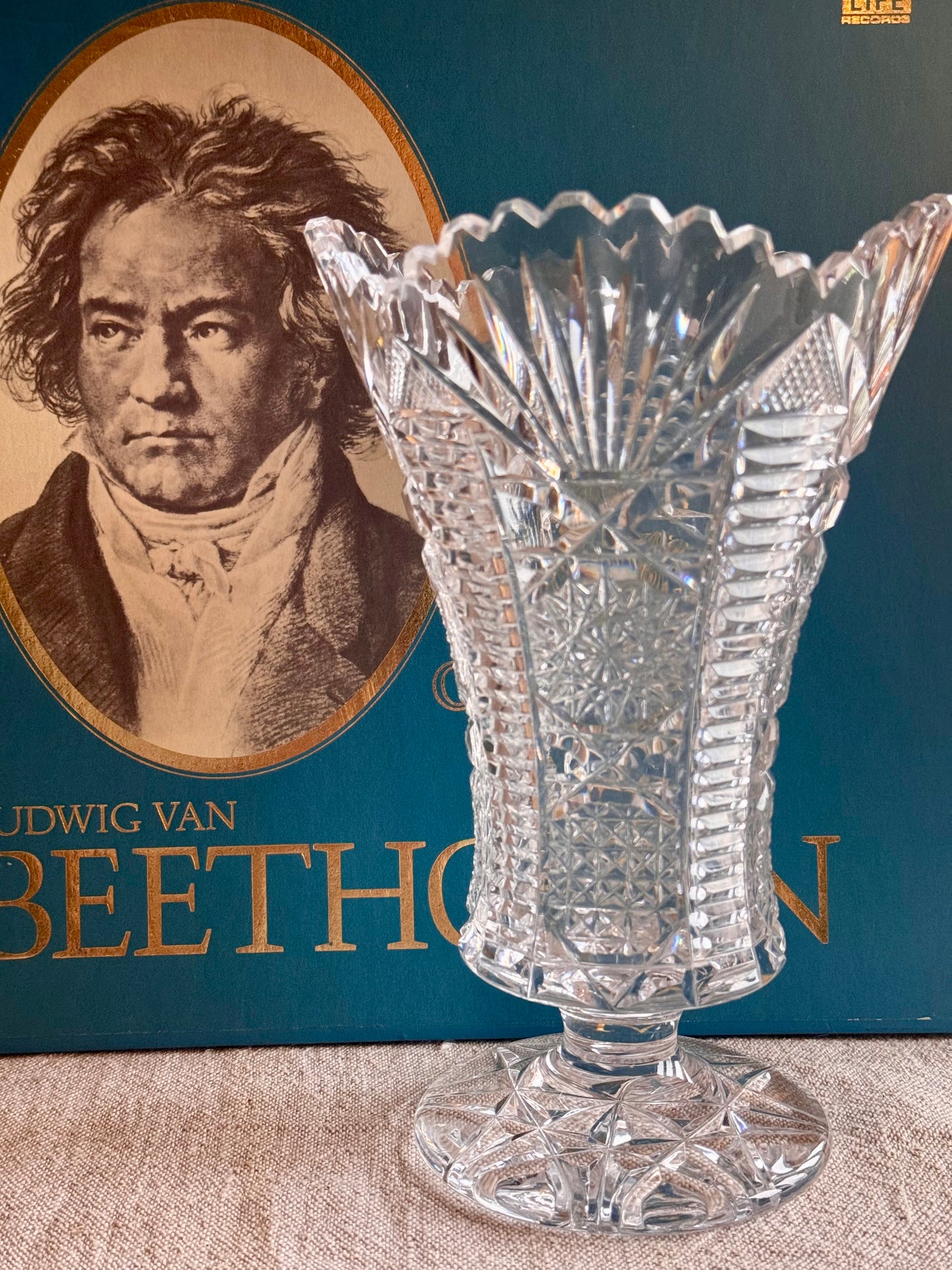 True vintage crystal vase.