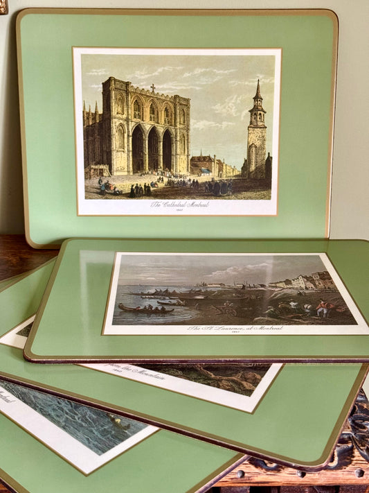 Vintage historical cork backed placemats.