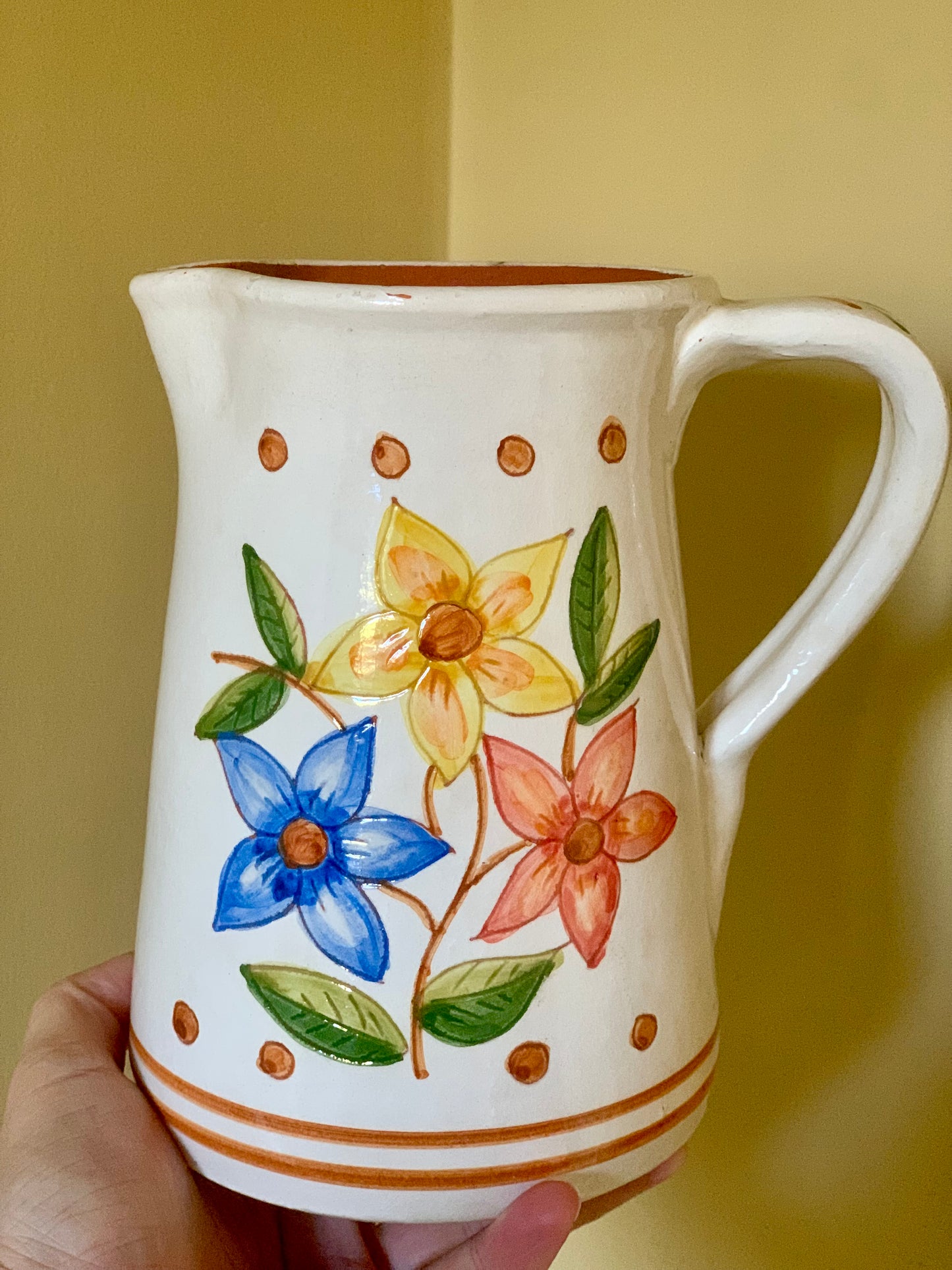 Vintage, handmade ceramic jug.