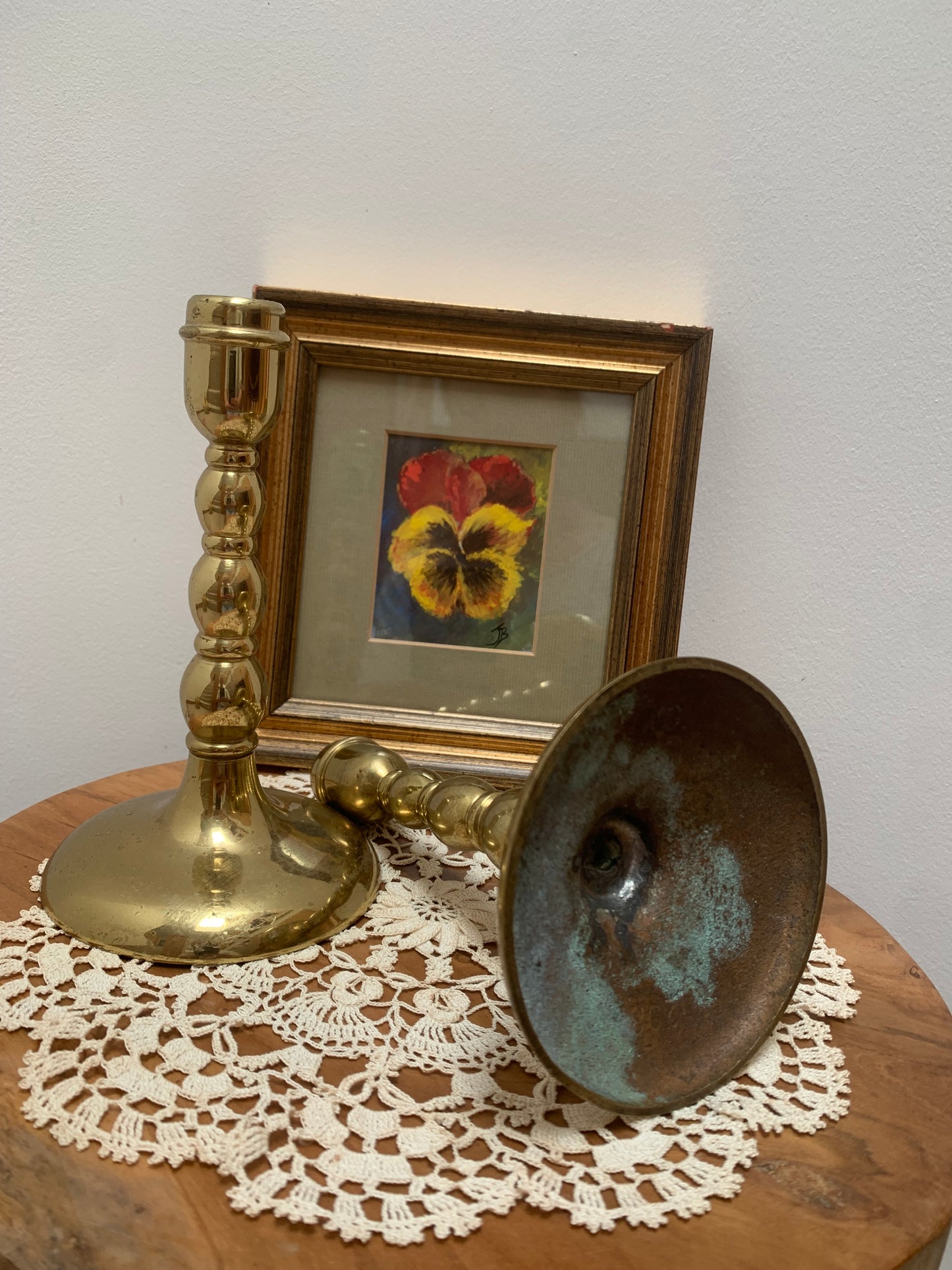 Vintage, elegant, solid brass candlestick holders.