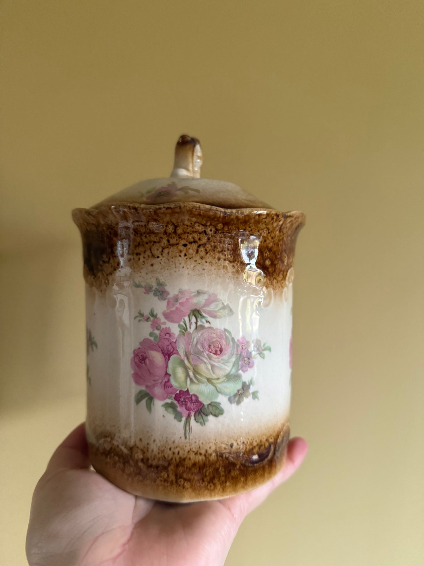 Vintage, set of two lidded canisters.