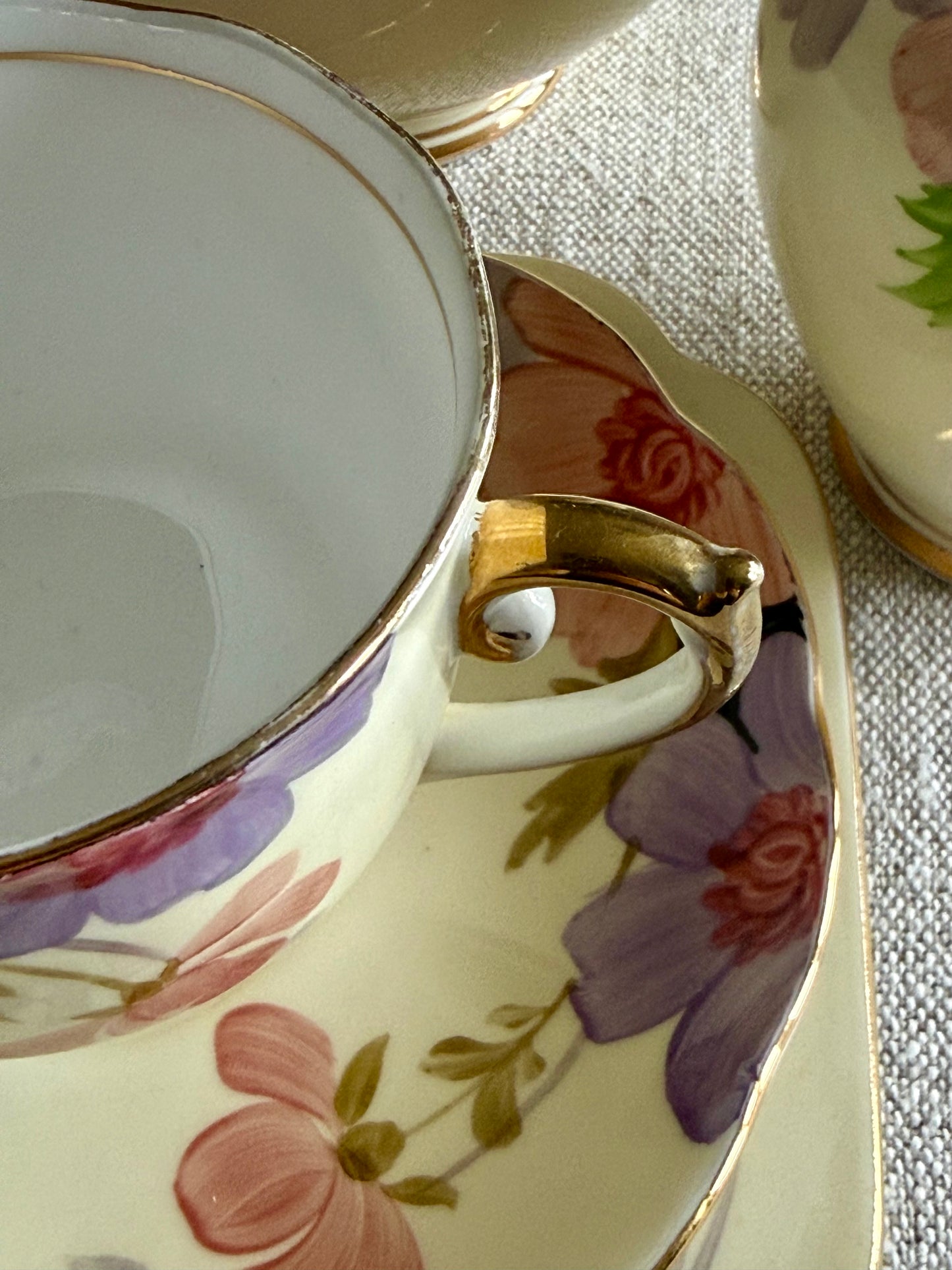 Vintage  Roslyn China hand-painted tea set, made in England