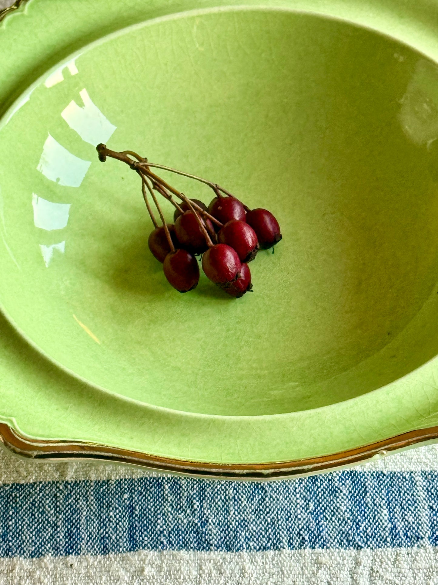 Antique apple green bowls.