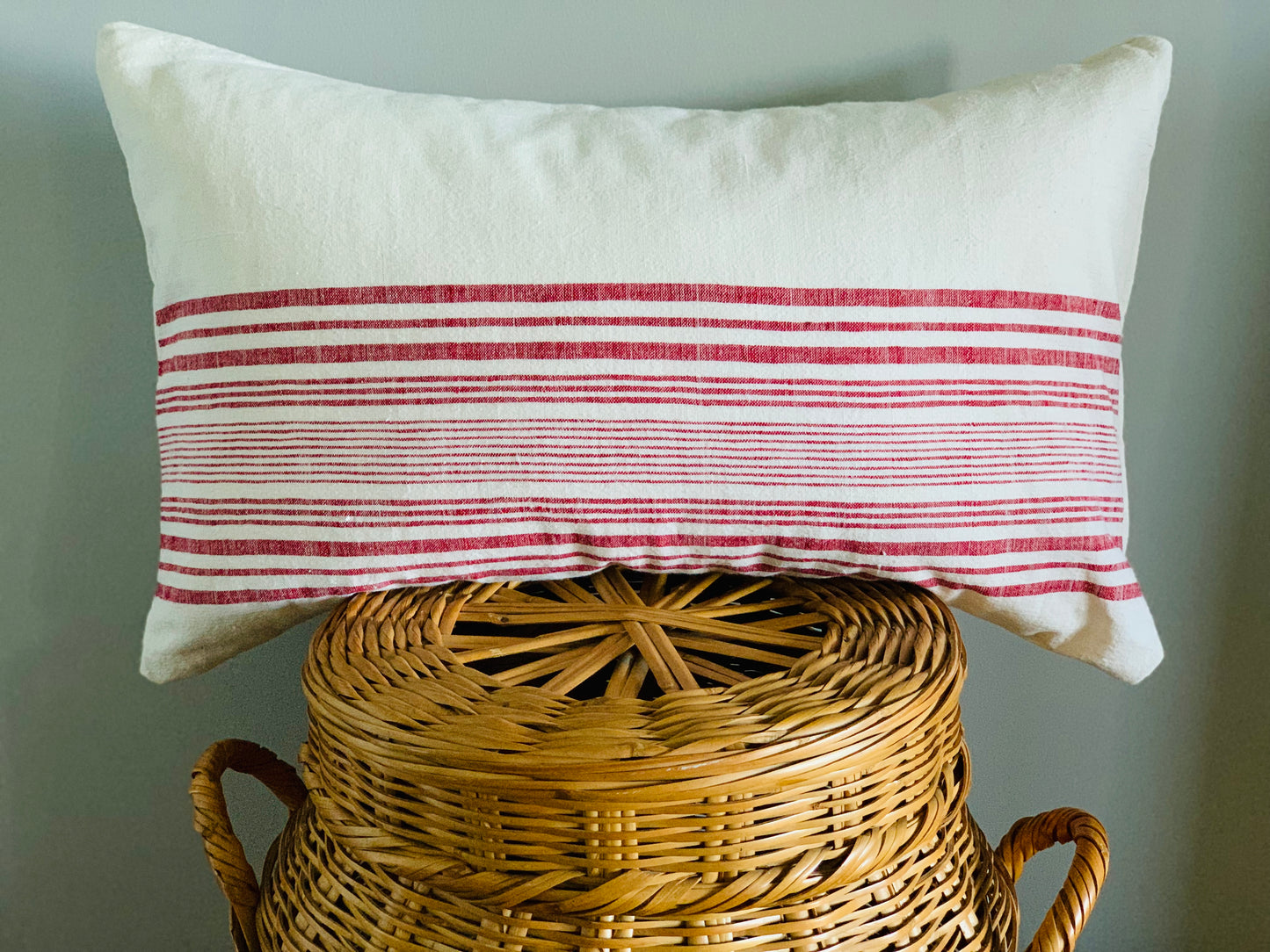 Antique, handwoven cotton cushion.