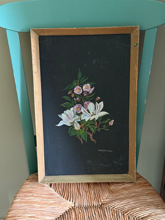 Vintage, paintings on board - set of 2.