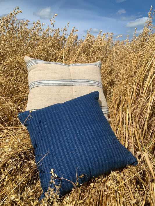 Antique, hand woven cotton cushion cover.