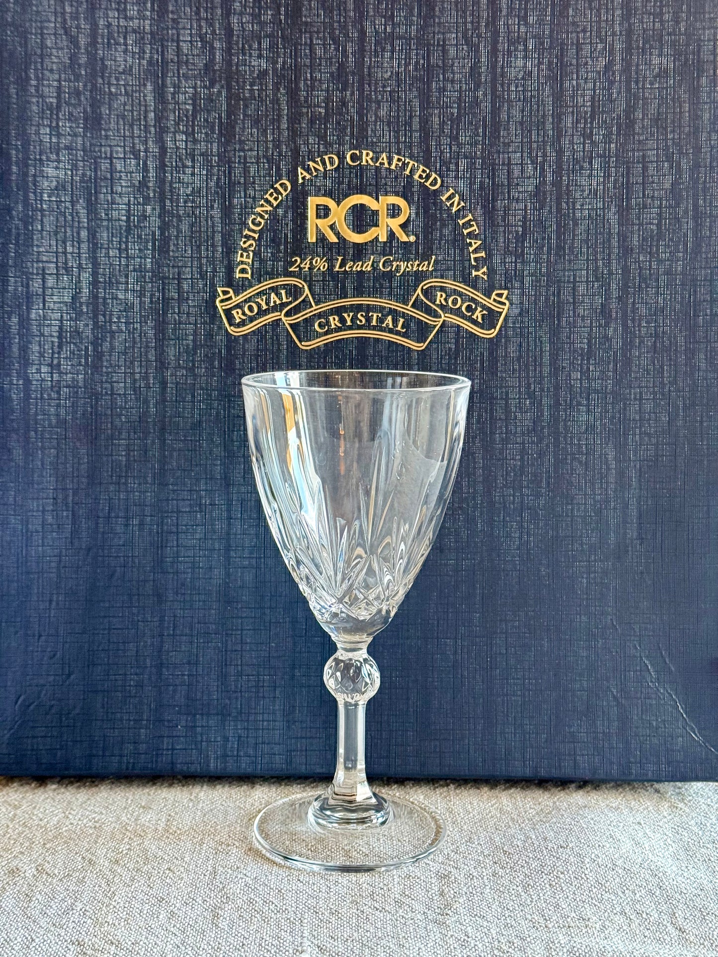 RCR Royal Crystal Rock 24% Lead Crystal Wine Goblets – Boxed Set of 6