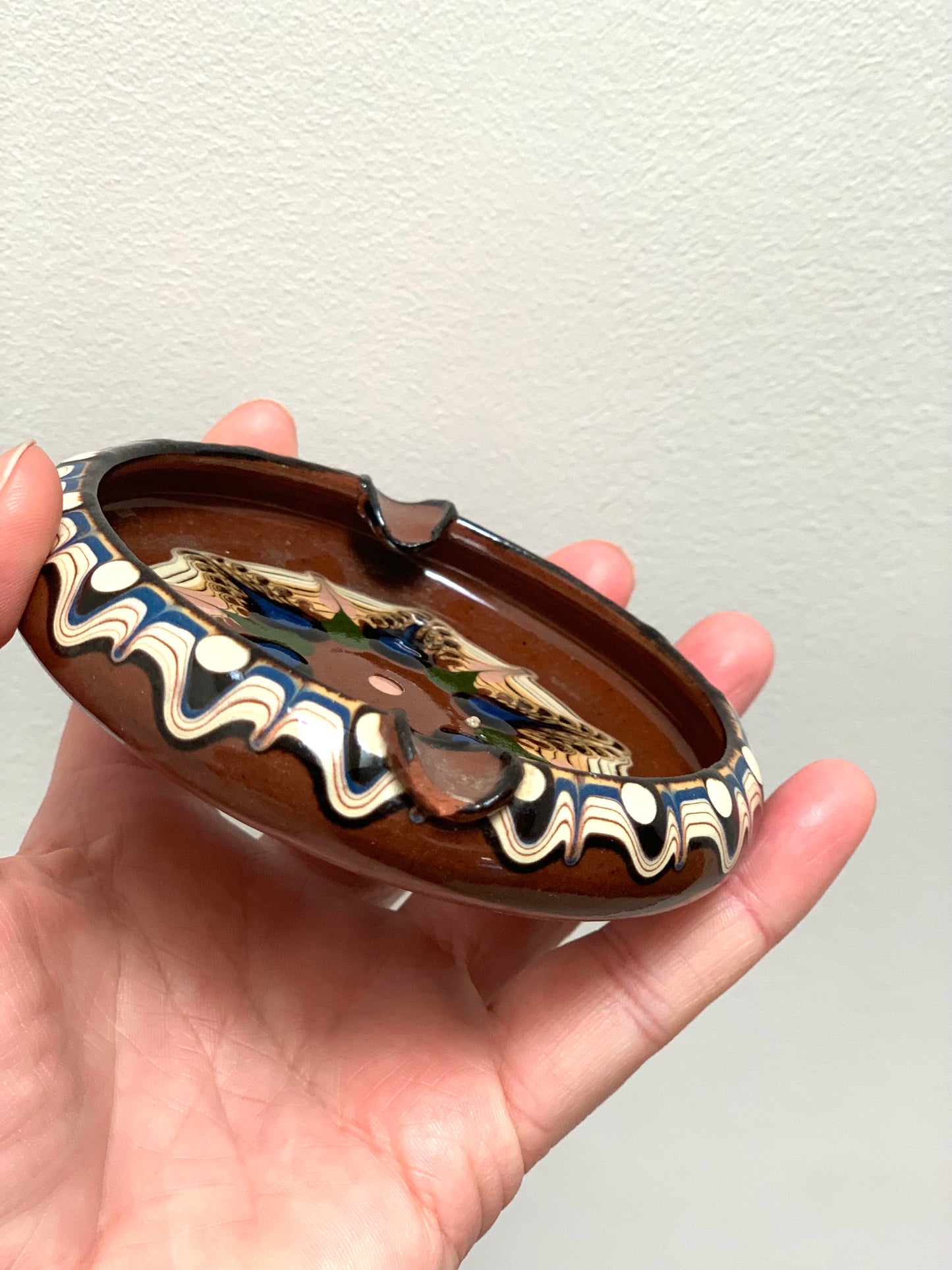 Vintage, terracotta ashtray.