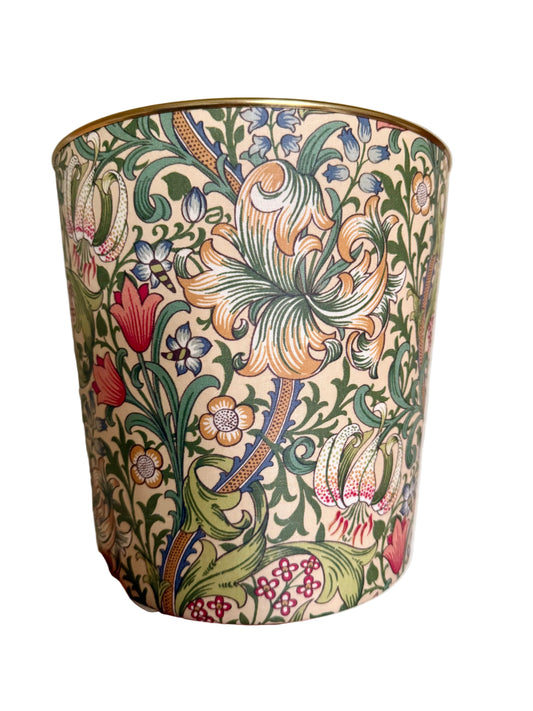 Vintage William Morris paper waste bin.