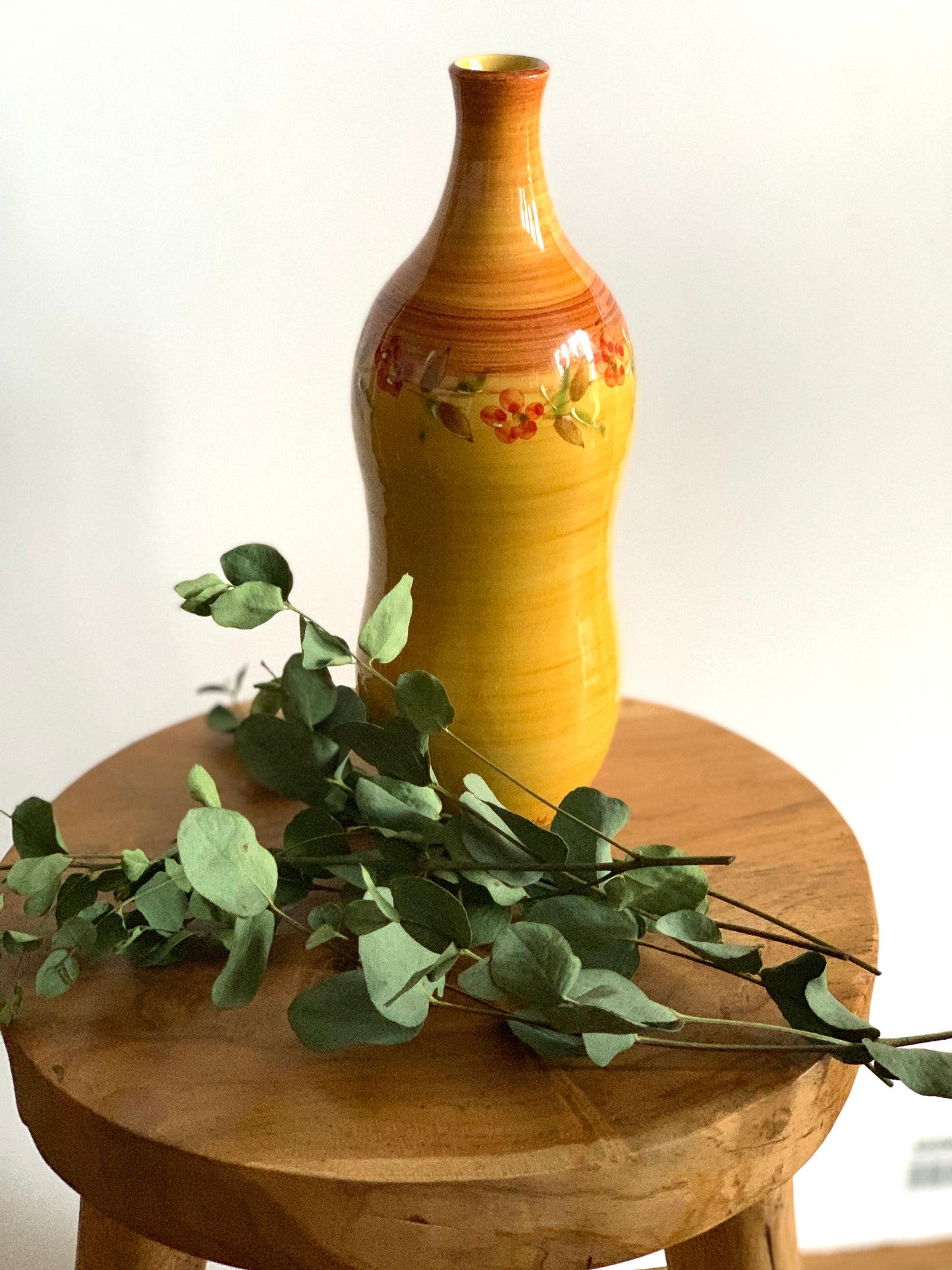 Vintage, handmade terracotta bottle.