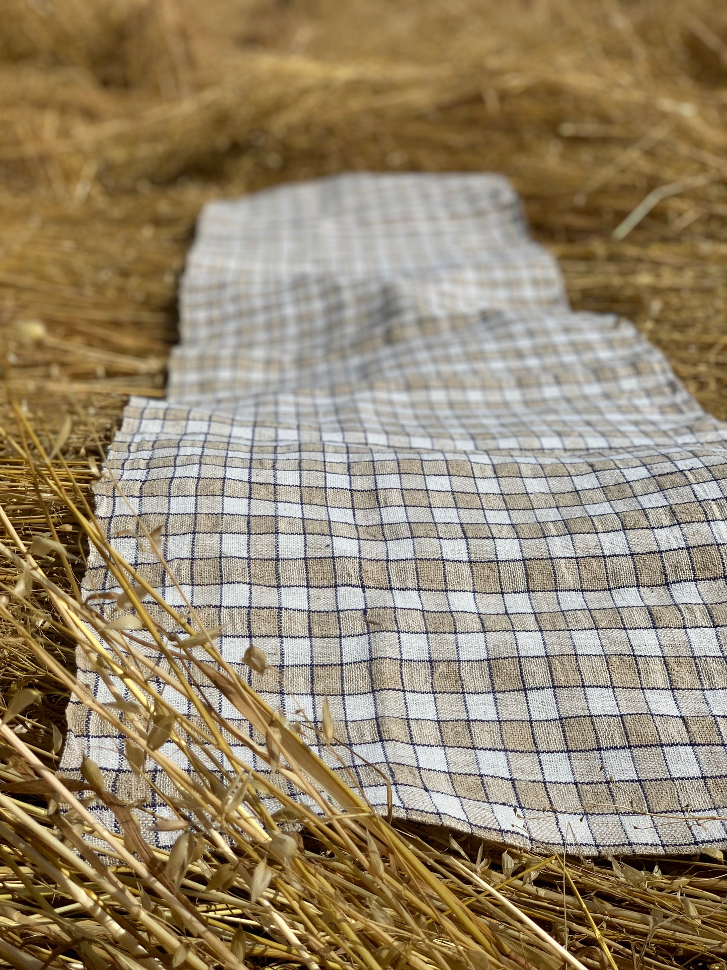 Antique, authentic, handwoven rustic linen / hemp table runner.