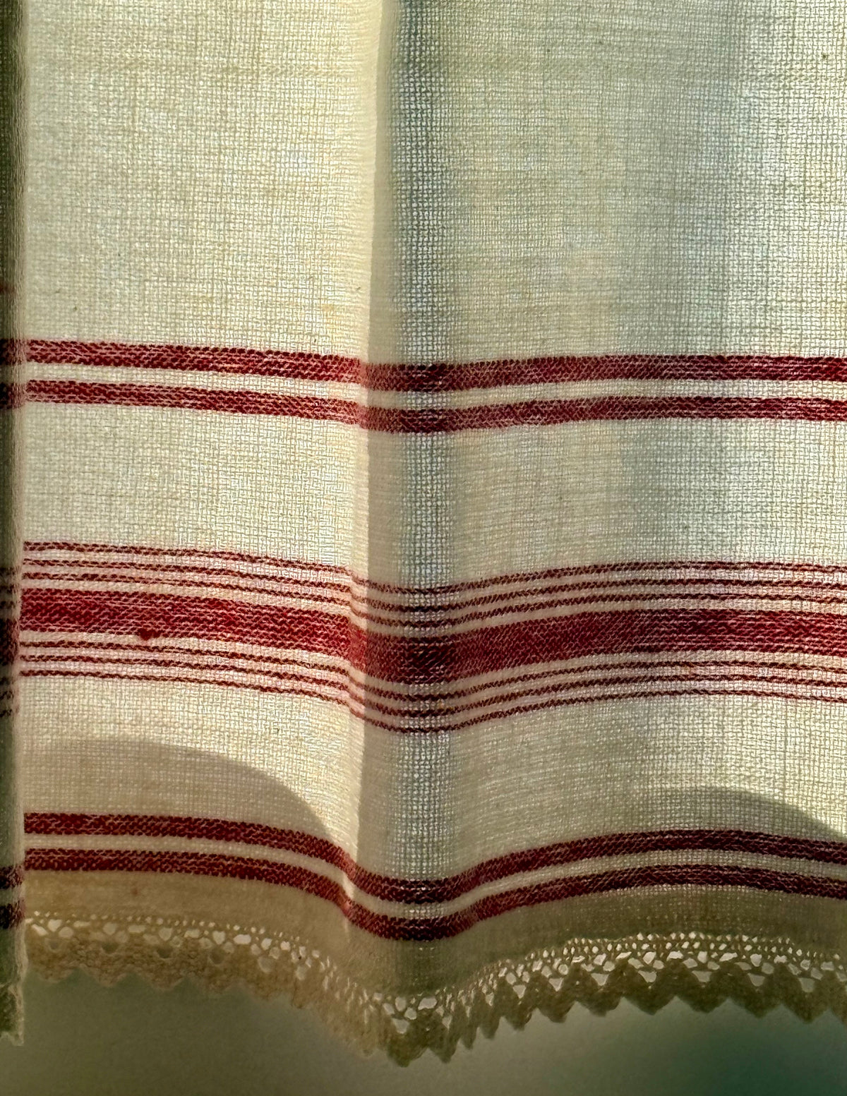 The Old Handmade Café Curtains | Vintage Handwoven Cotton