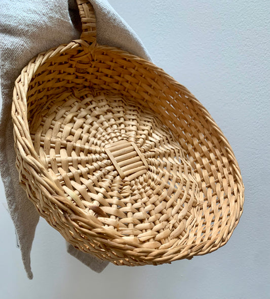 Vintage, wicker bread basket.