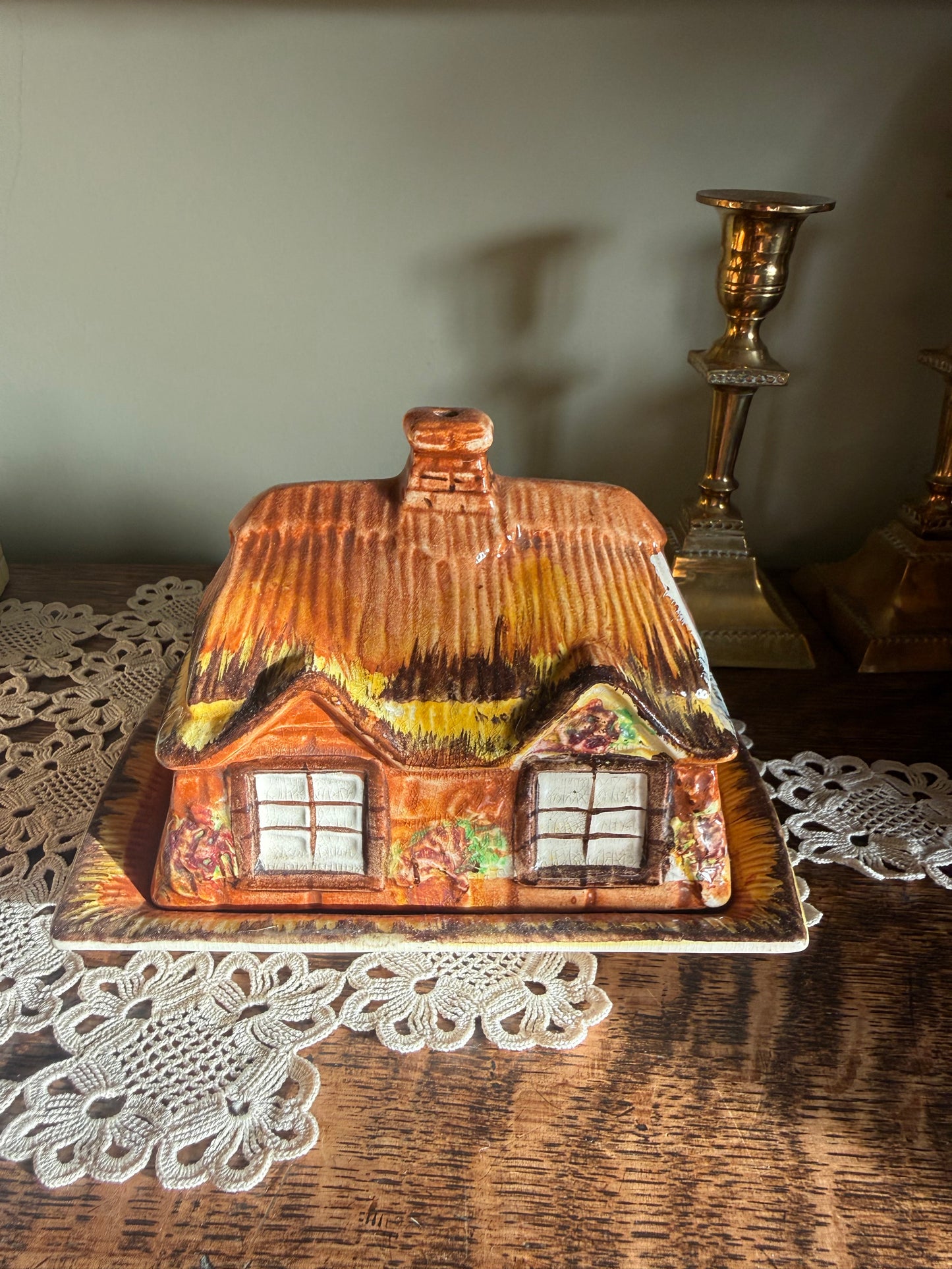 Vintage Price Bros Cottage Ware Butter Dish & Plate – Made in England