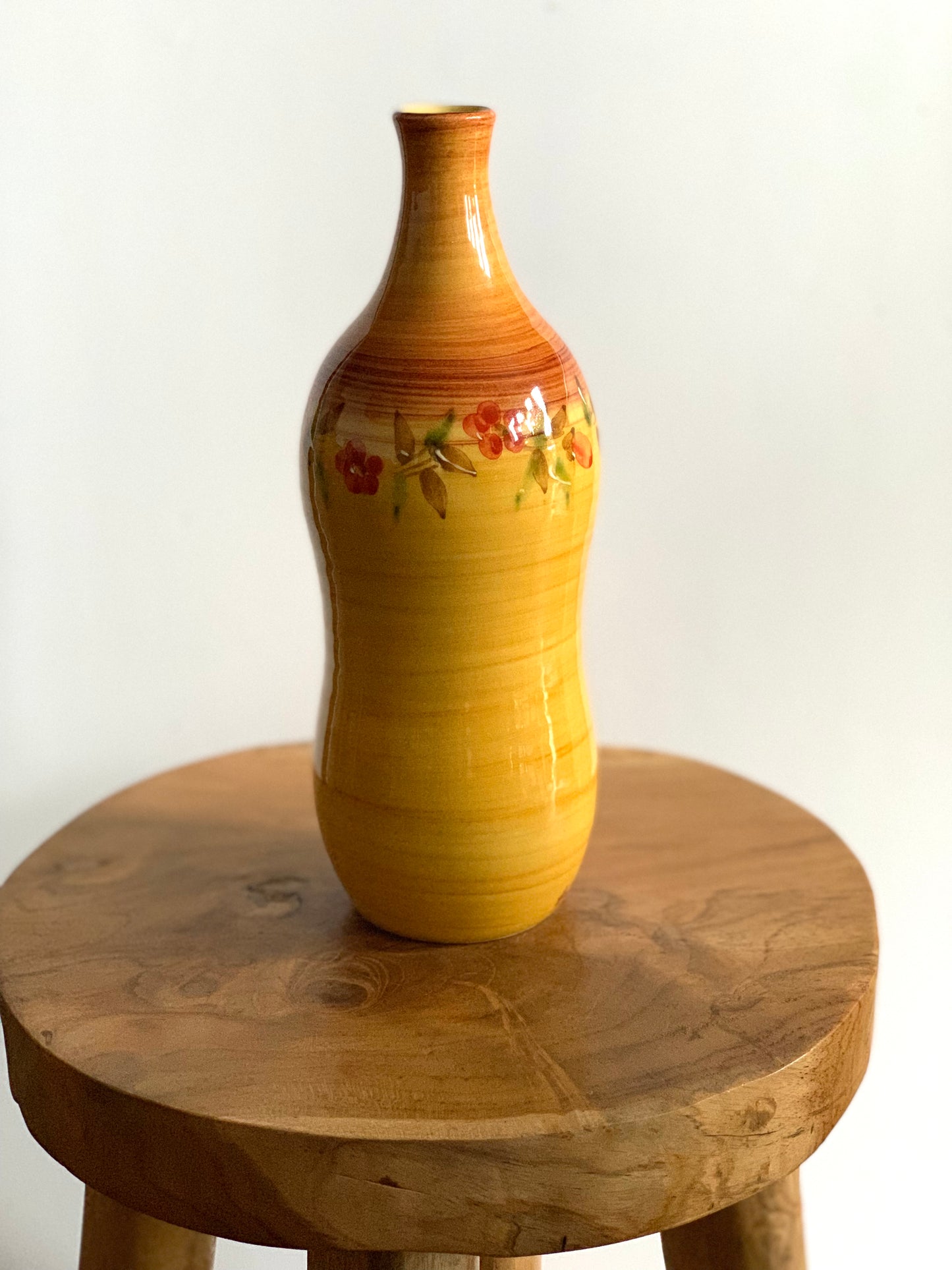 Vintage, handmade terracotta bottle.