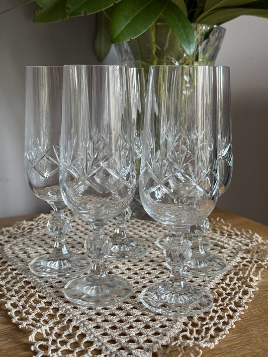 Stunning, vintage crystal stemmed glasses.