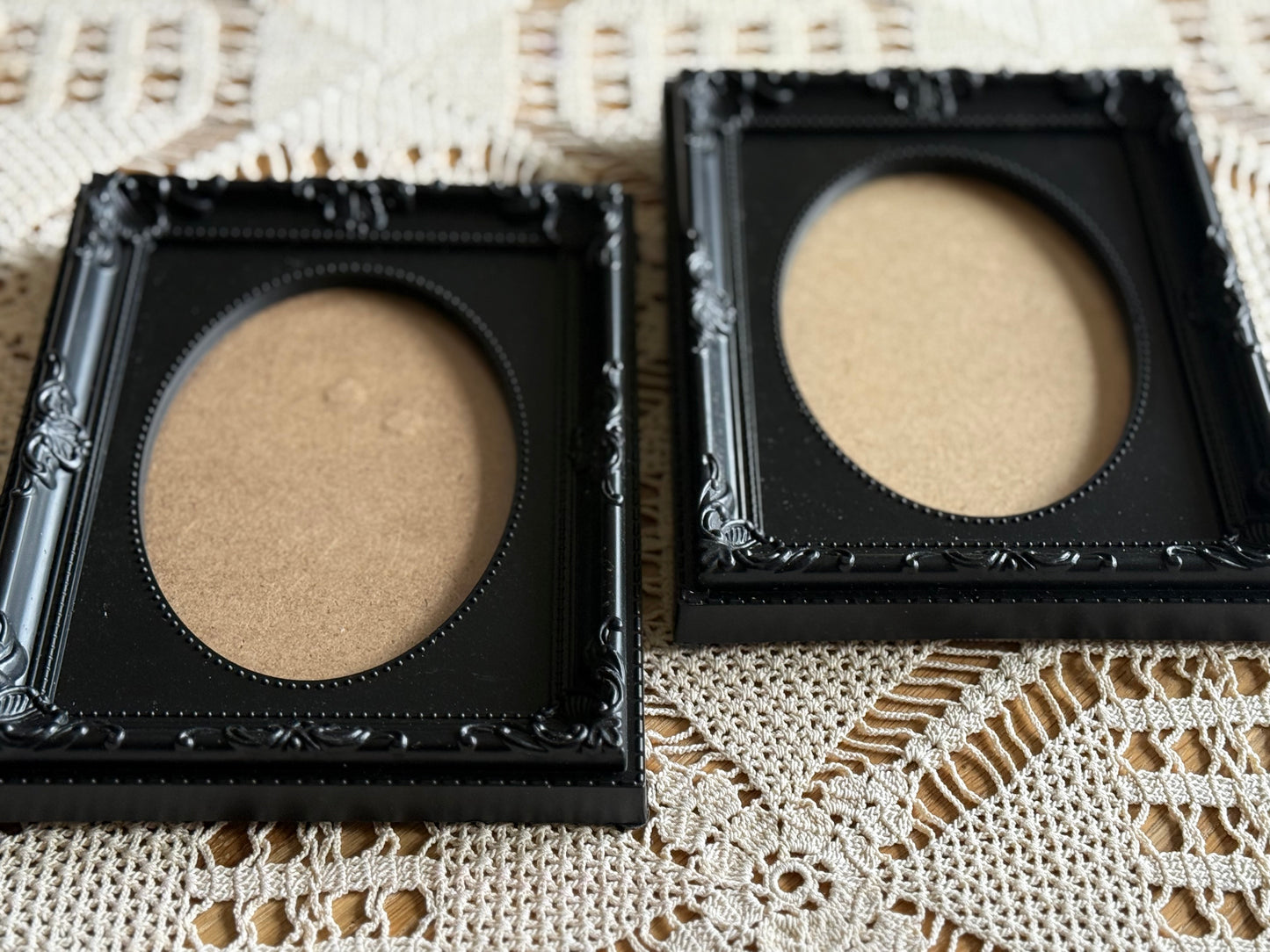 Vintage Style Black Ornate Photo Frames – Set of 2