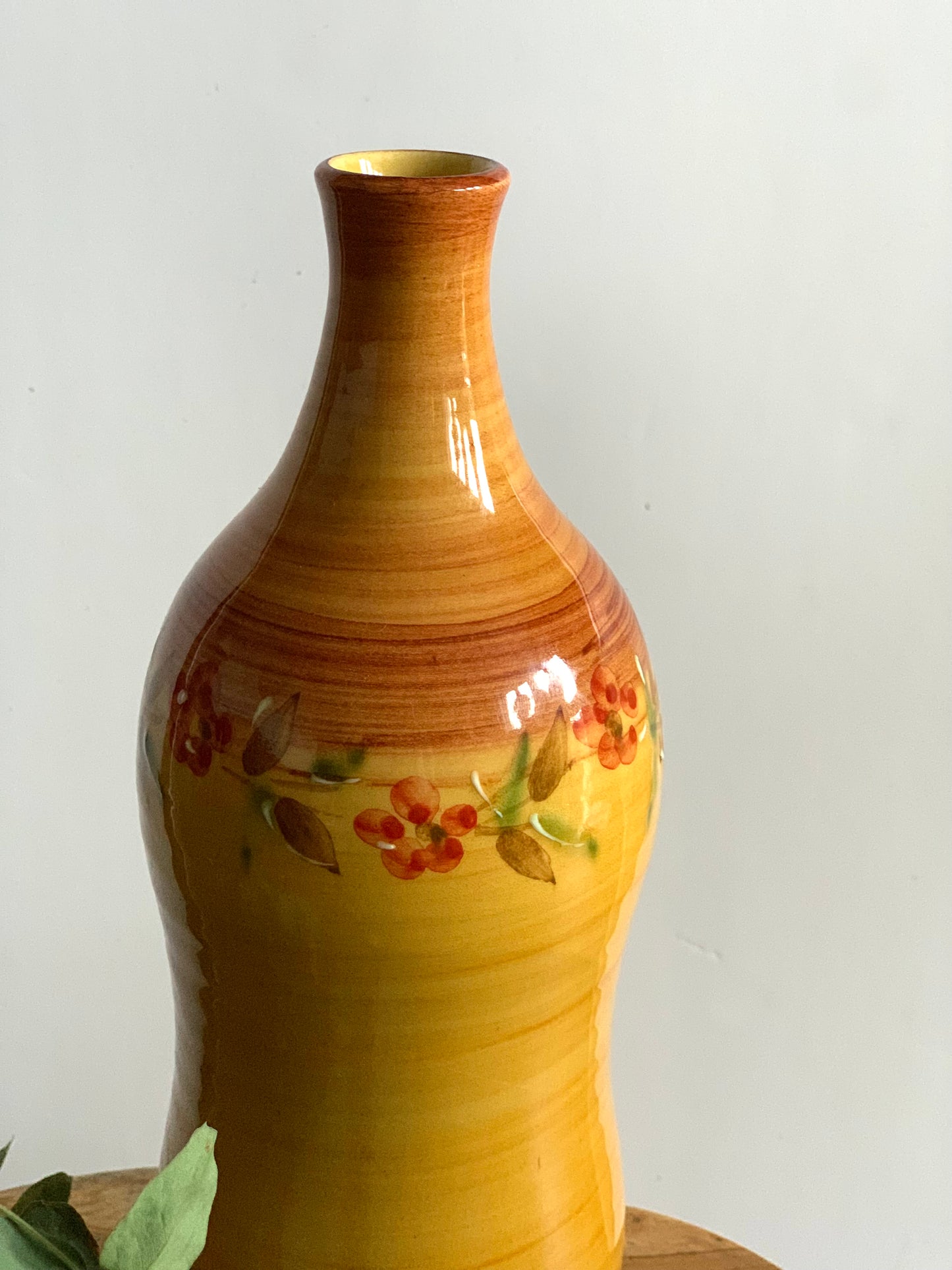 Vintage, handmade terracotta bottle.