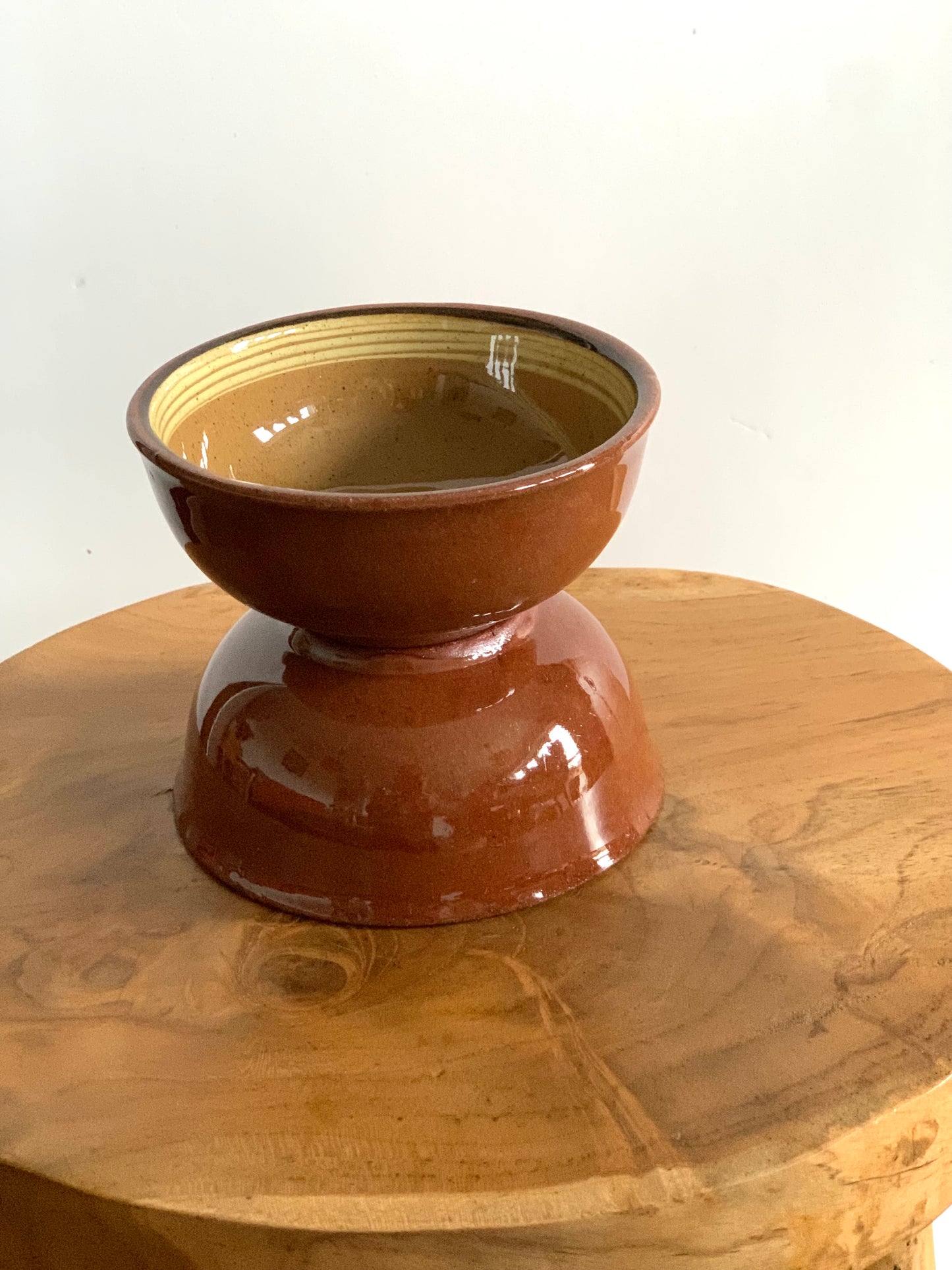 Vintage, set of two, handmade terracotta bowls.