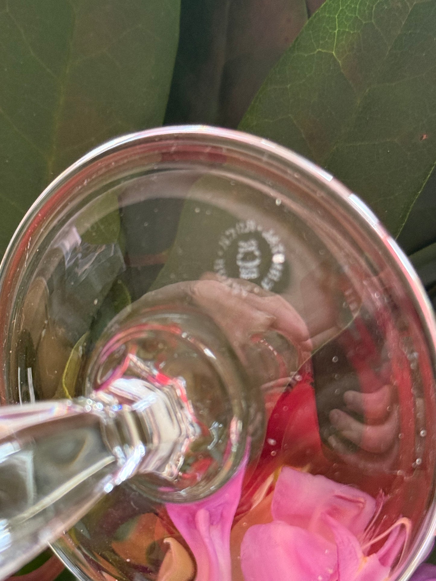 Vintage etched crystal champagne flutes – floral engraved glass set 6