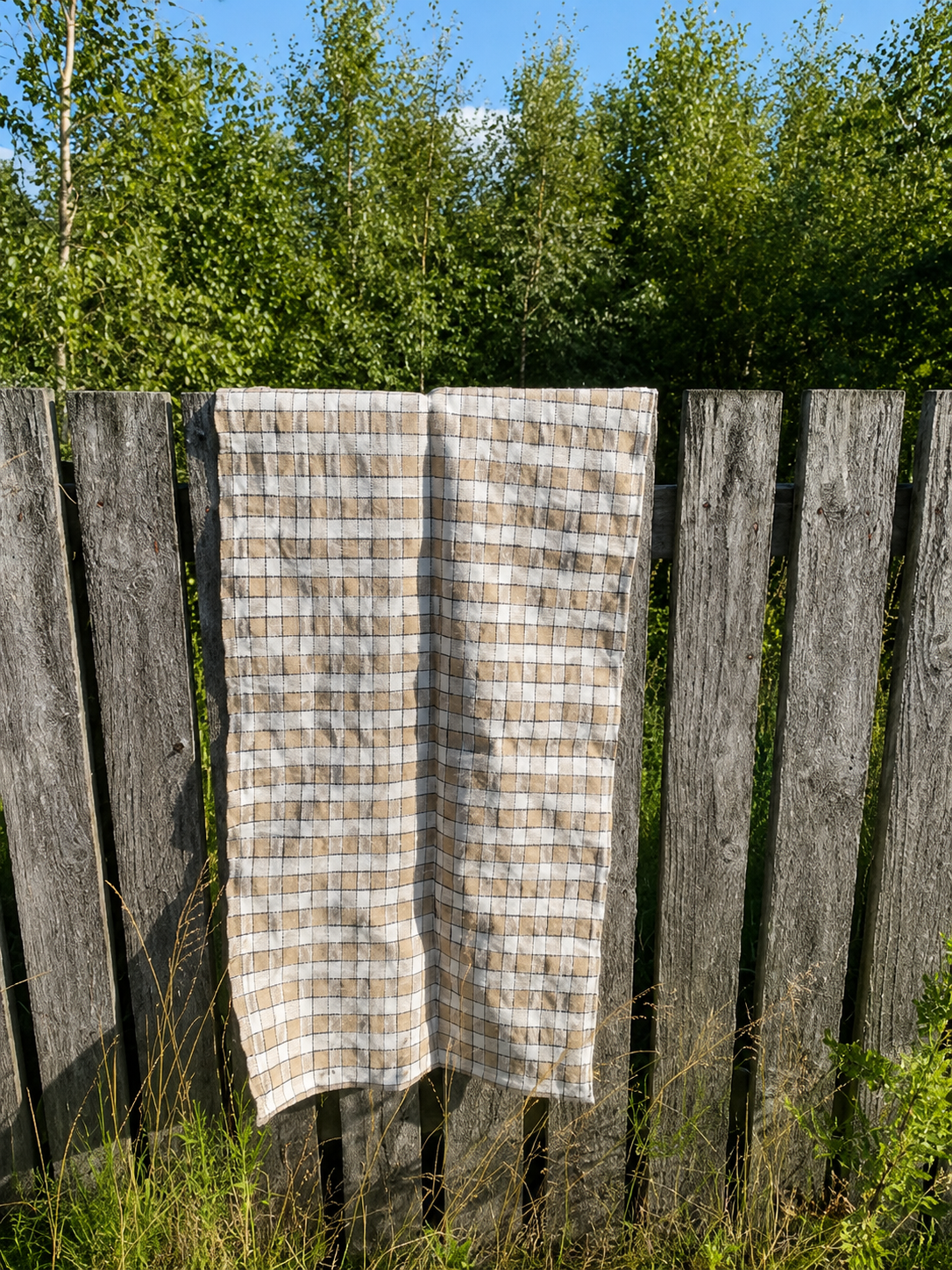Antique, authentic, handwoven rustic linen / hemp table runner.