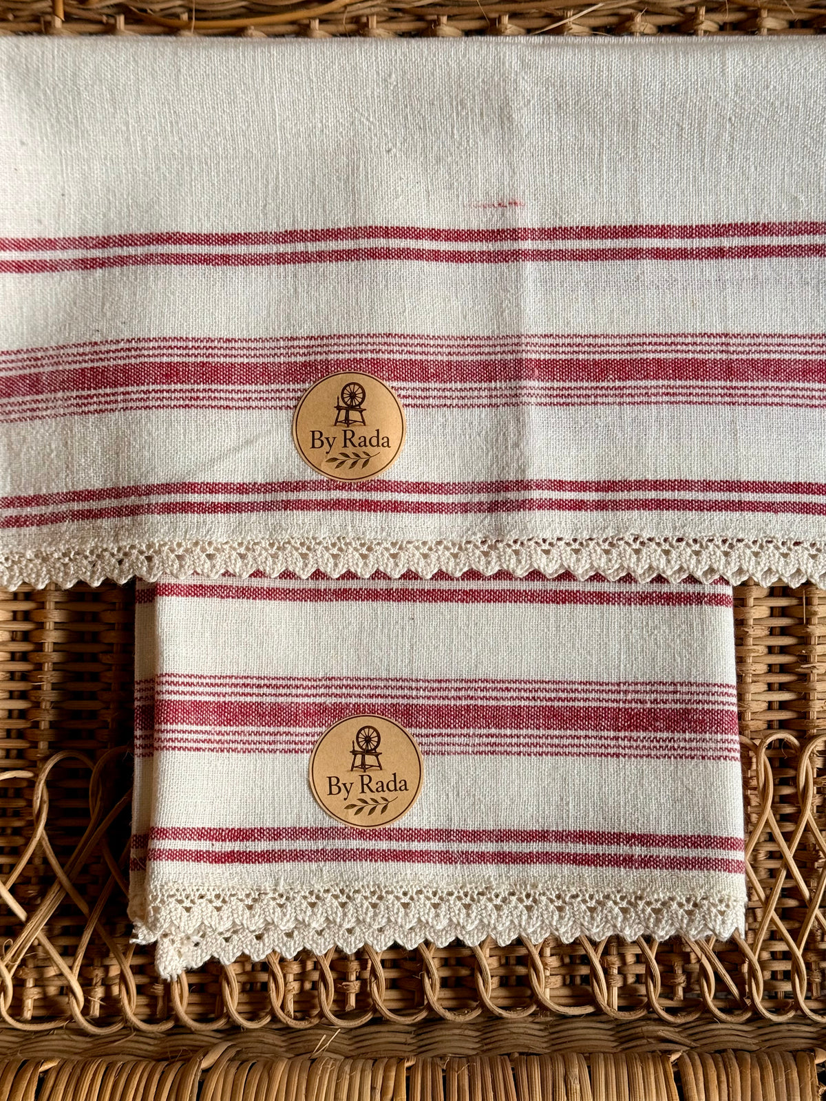 The Old Handmade Café Curtains | Vintage Handwoven Cotton