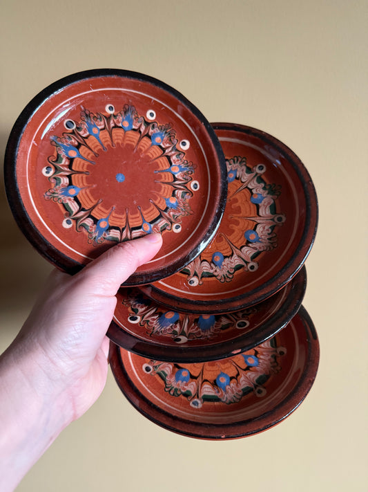 Vintage, handmade Troyan small plates.