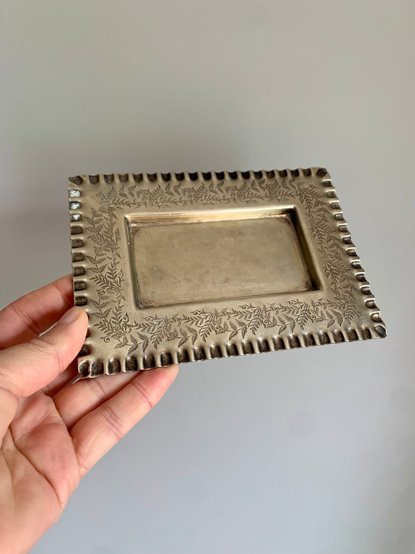 Vintage silver plated trinket dish.