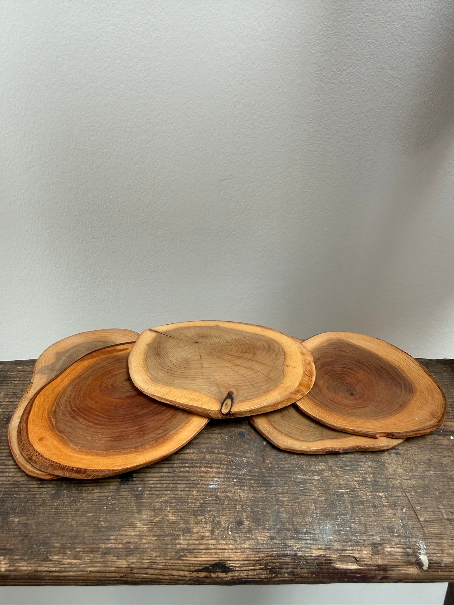 Vintage wooden coasters.