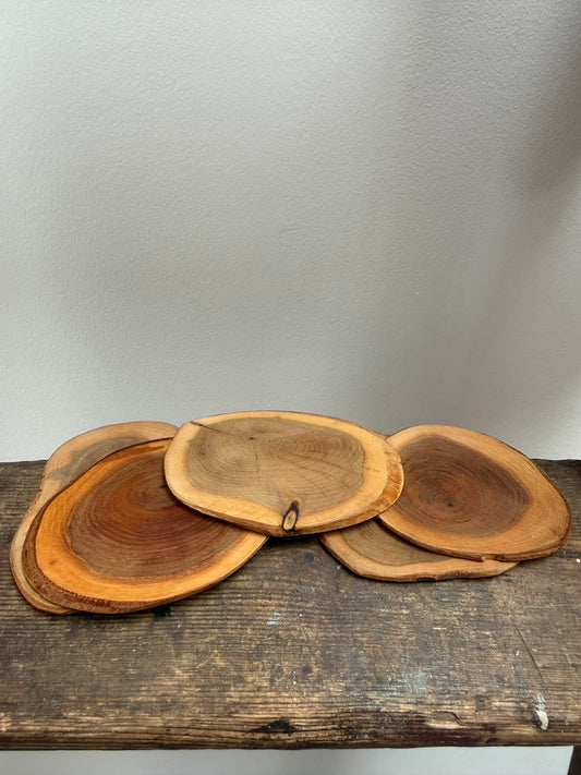 Vintage wooden coasters.
