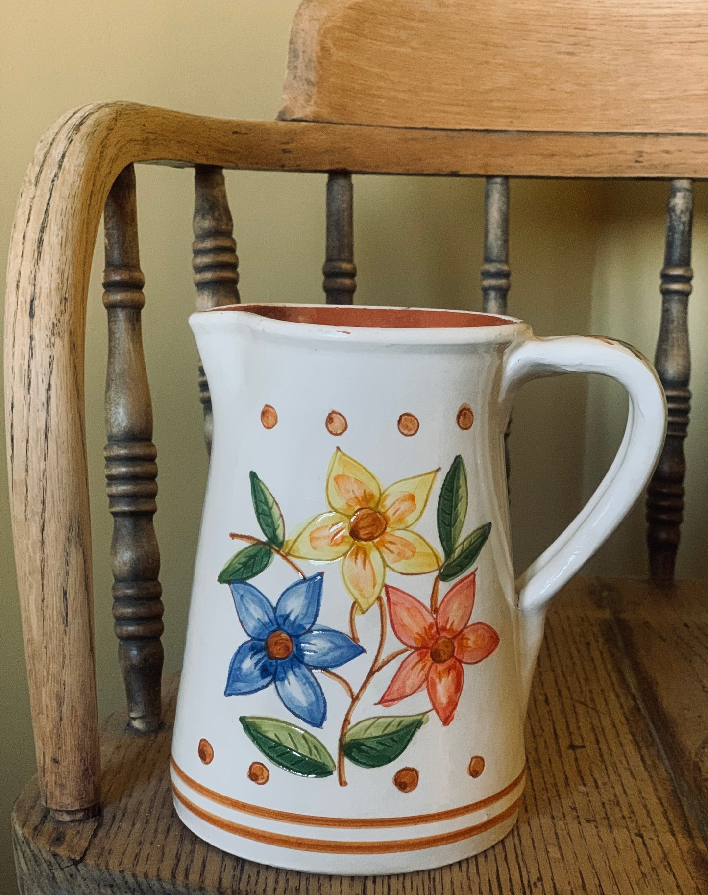 Vintage, handmade ceramic jug.