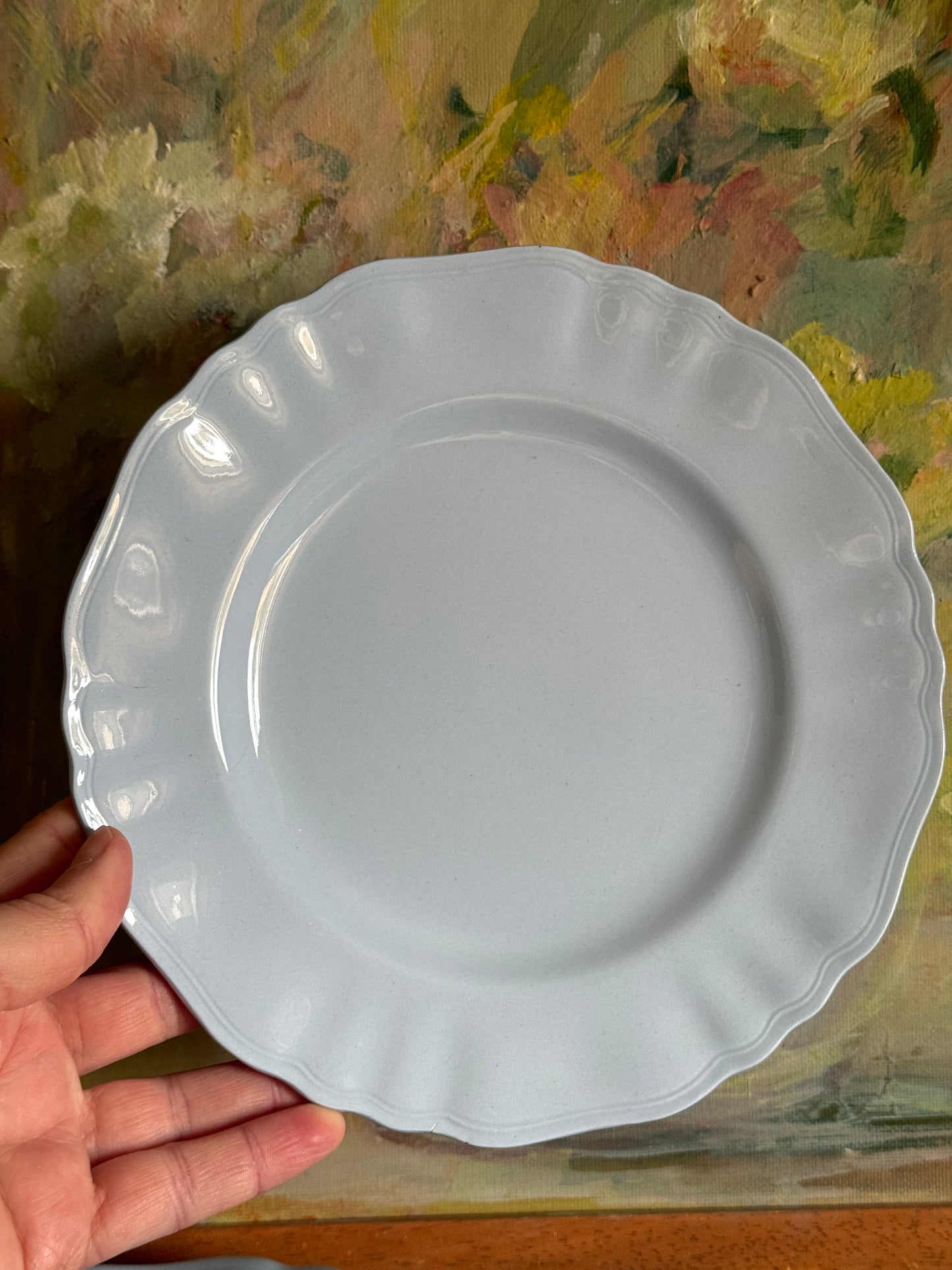 Vintage pastel blue dessert plates by Celeste.