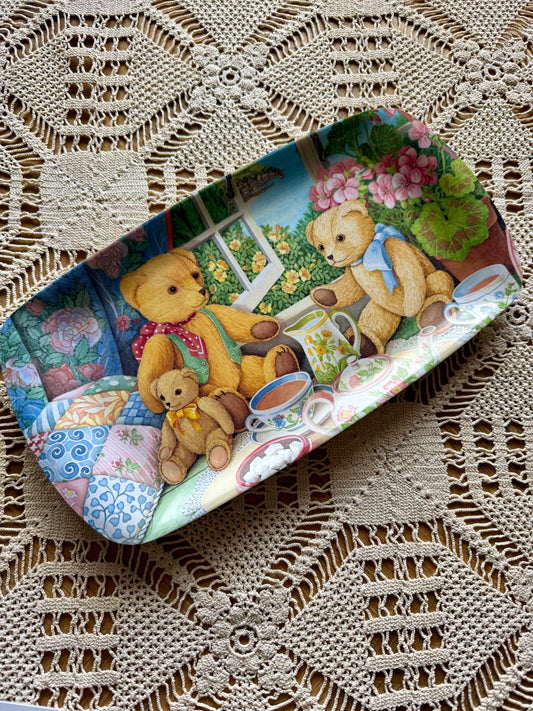 Vintage small teddy tray.