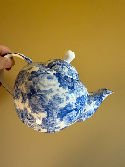 Antique blue and white teapot.