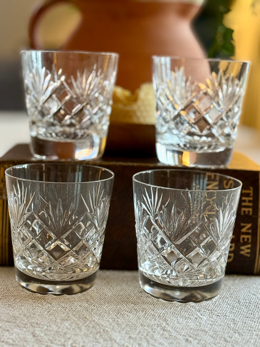 Vintage Tutbury whisky crystal tumbler s.